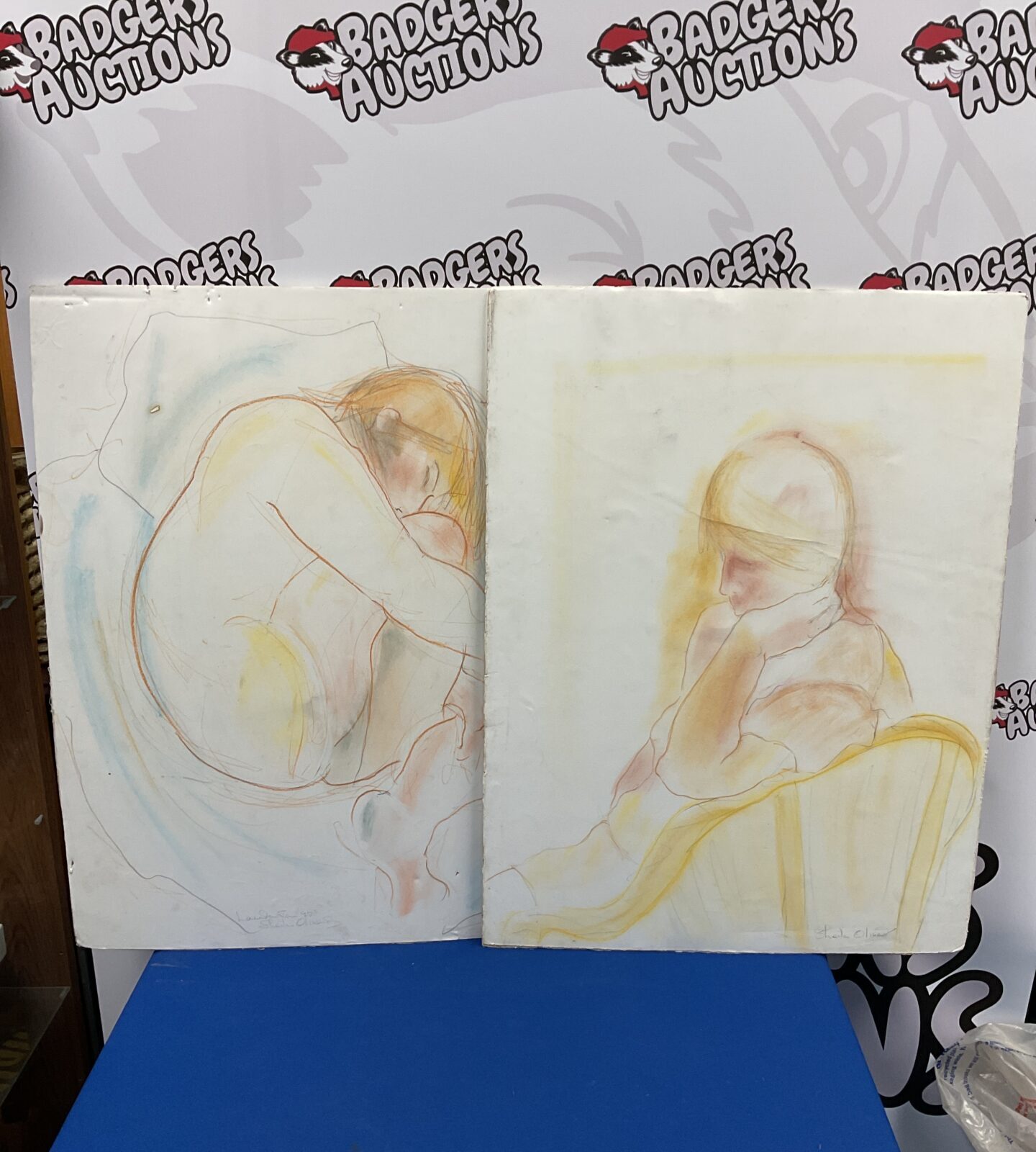 Two sheila oliver paintings of figures