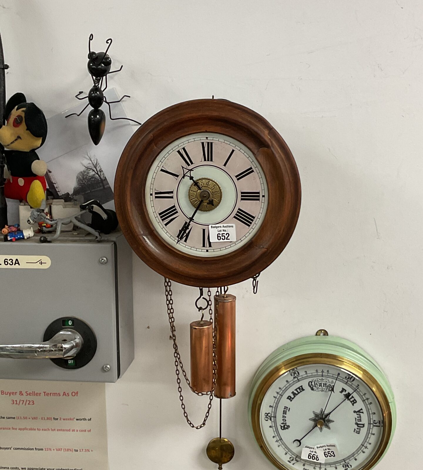 Brooker and co Victorian post office one day Alarm clock 1880s fully working