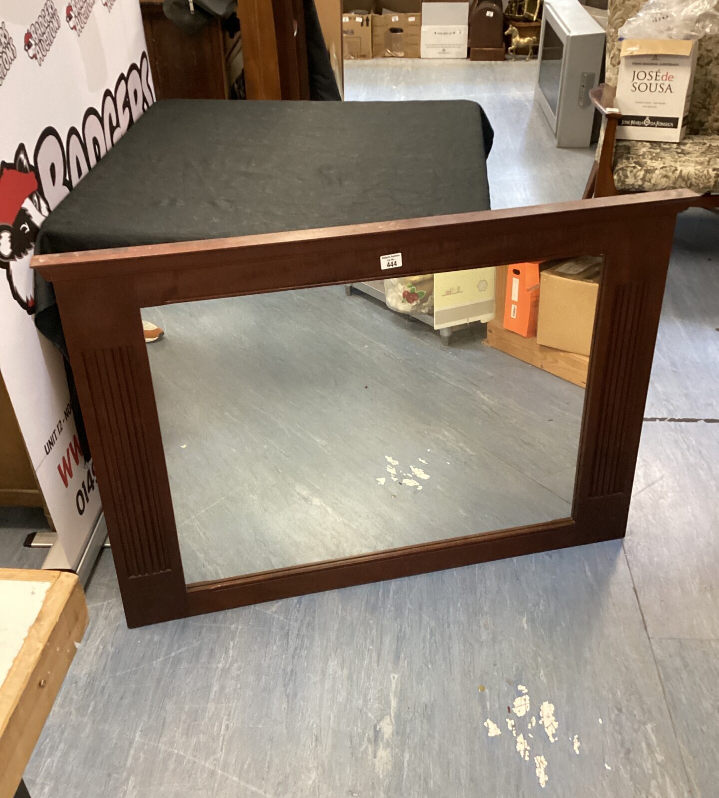 Large mahogany framed wall mirror