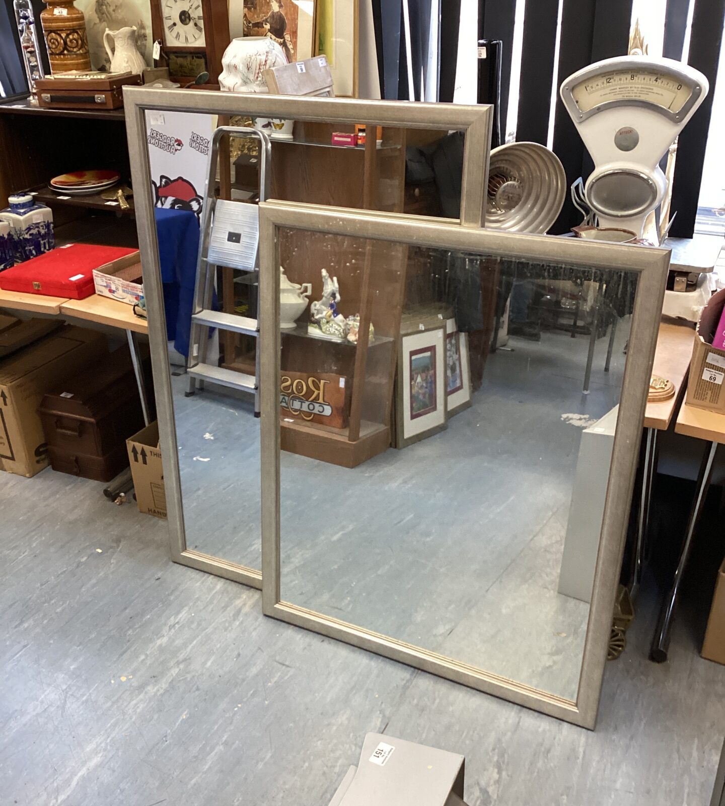 Two large  wall hanging mirrors