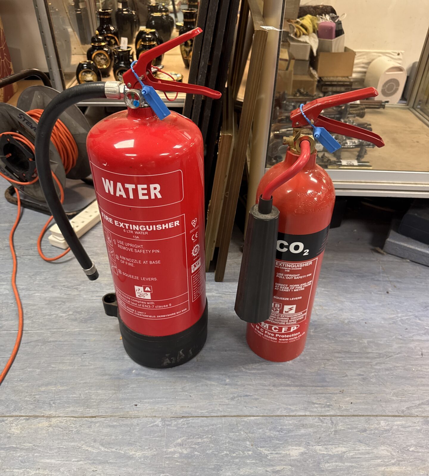 Two fire extinguishers