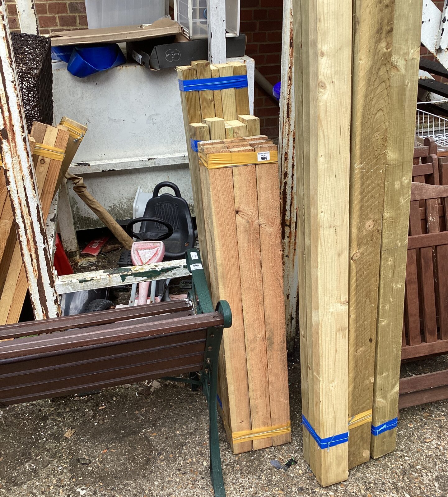 Three bundles of timber approximately 4ft