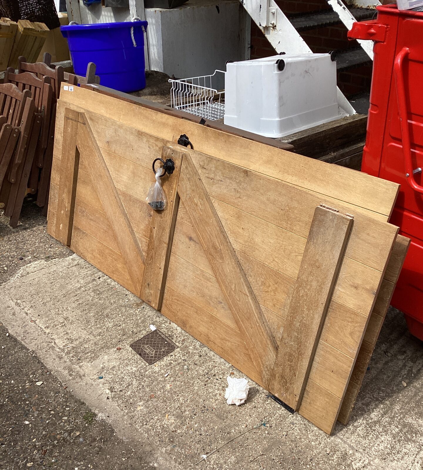 Three oak barn doors