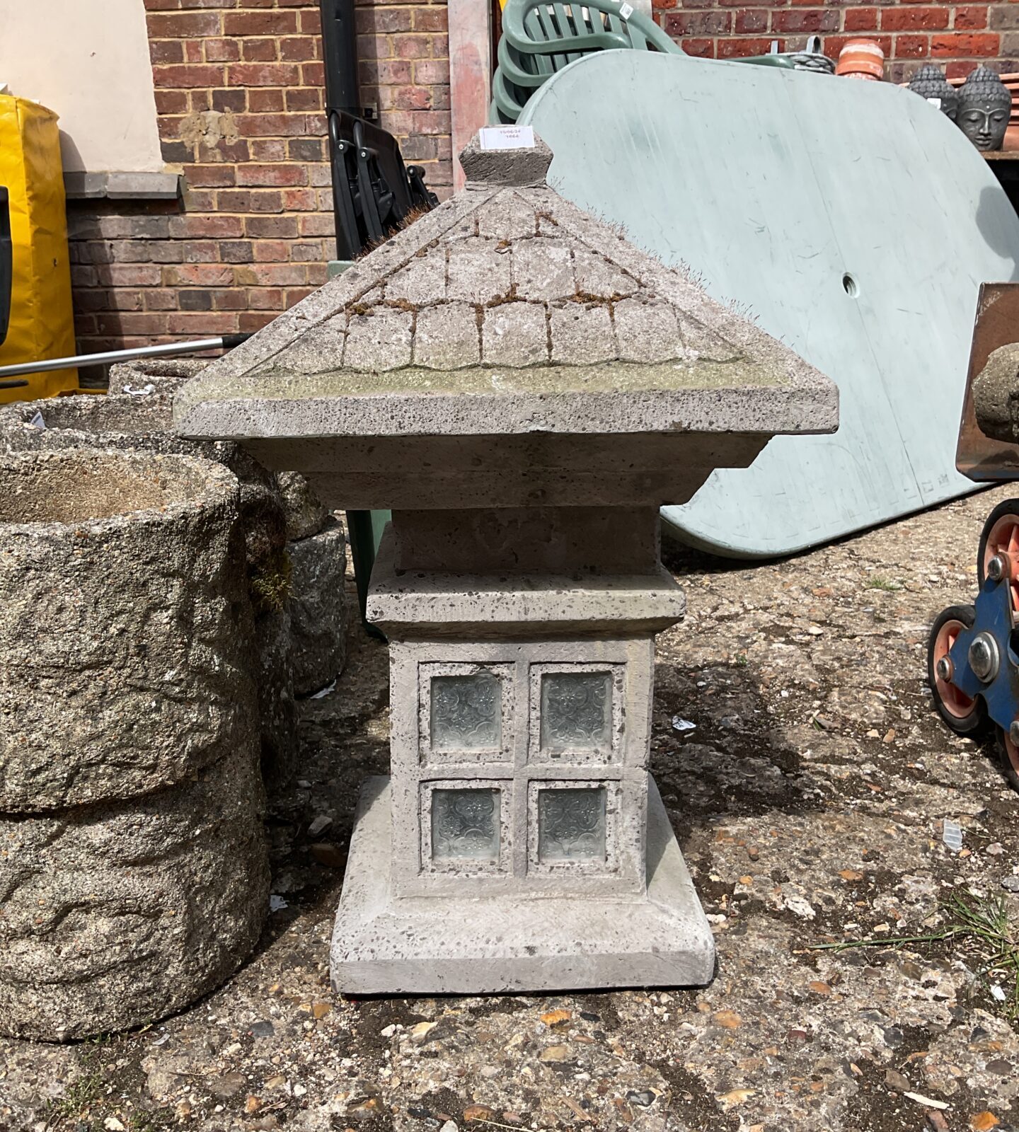 Large concrete Japanese style garden candle lantern