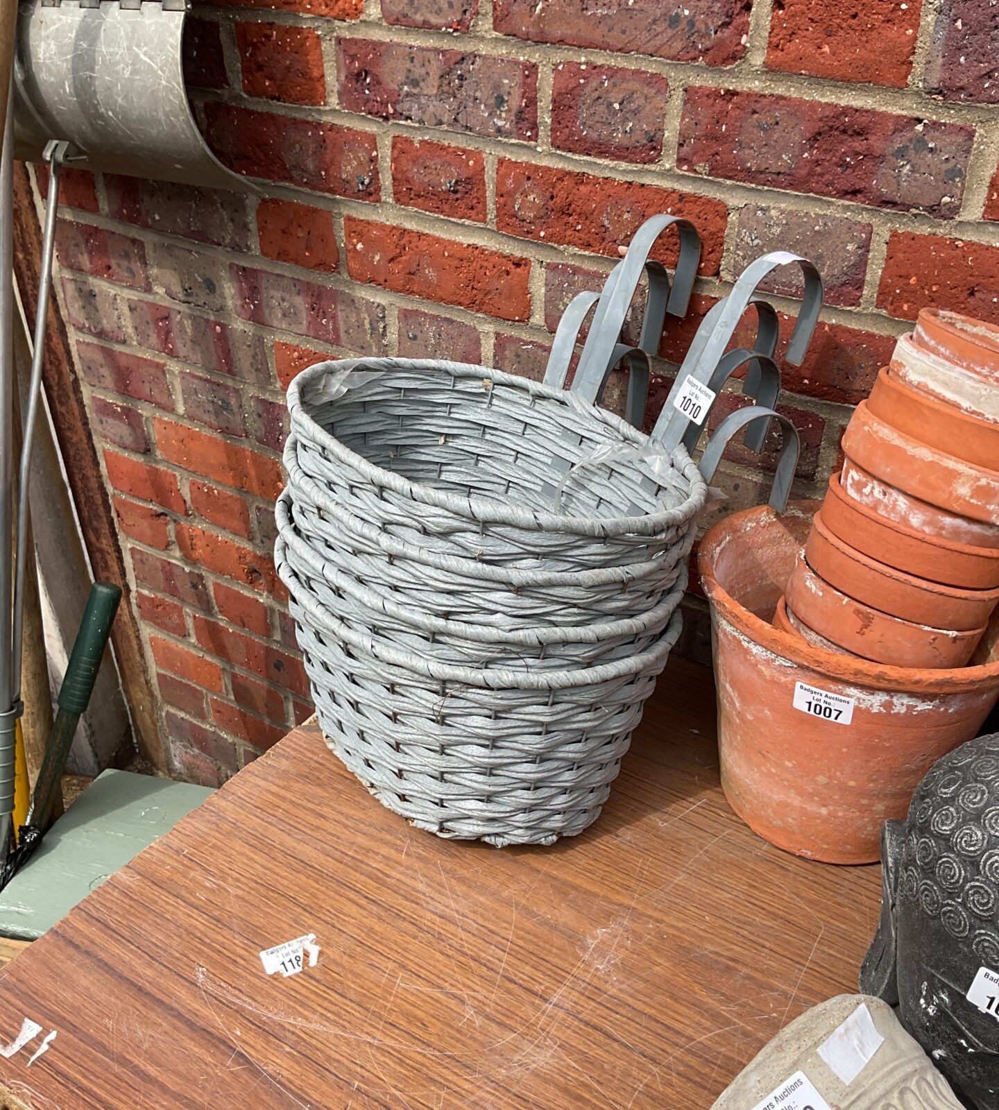 Selection of garden sicker hanging baskets