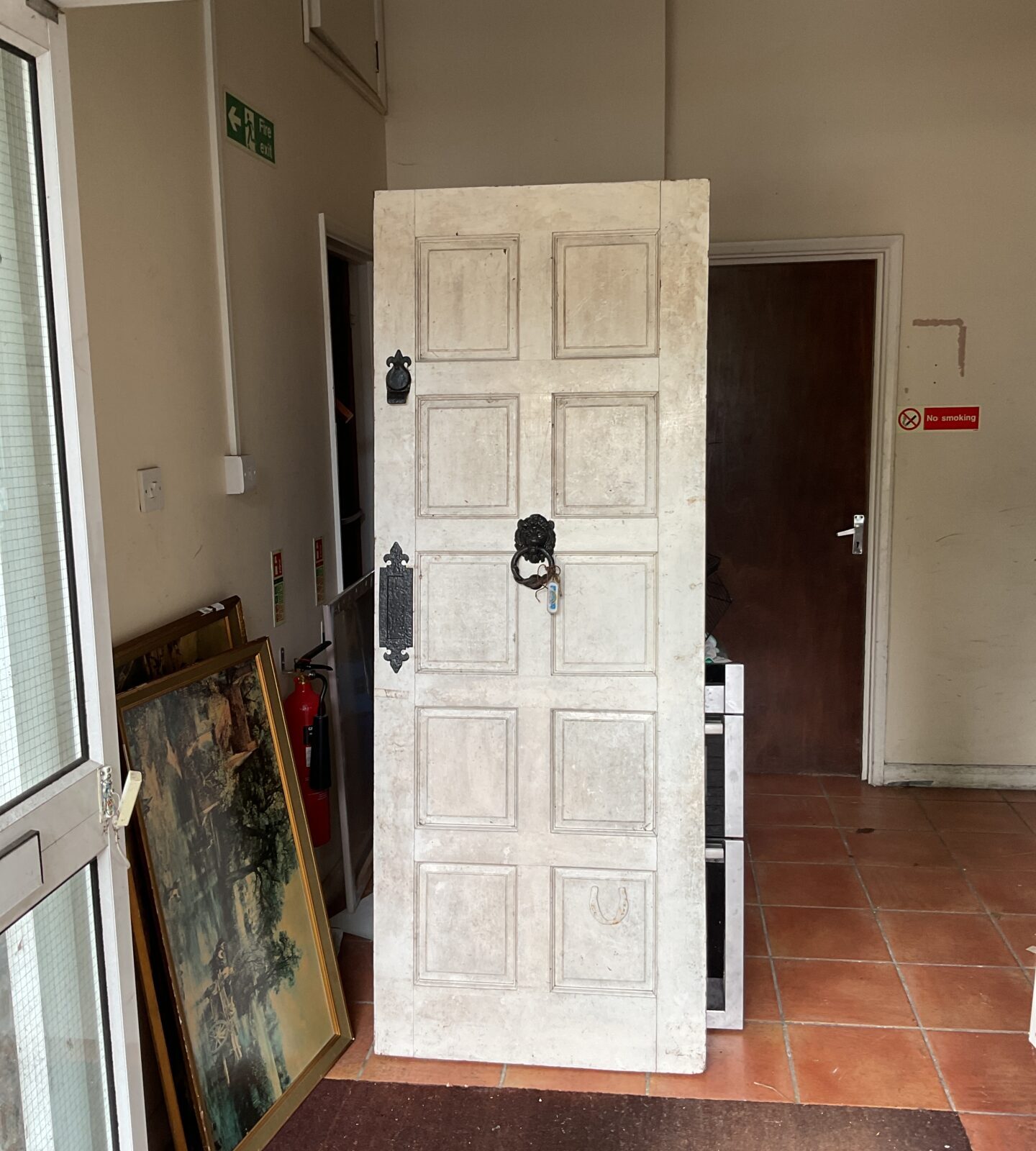 Large front door with iron fittings