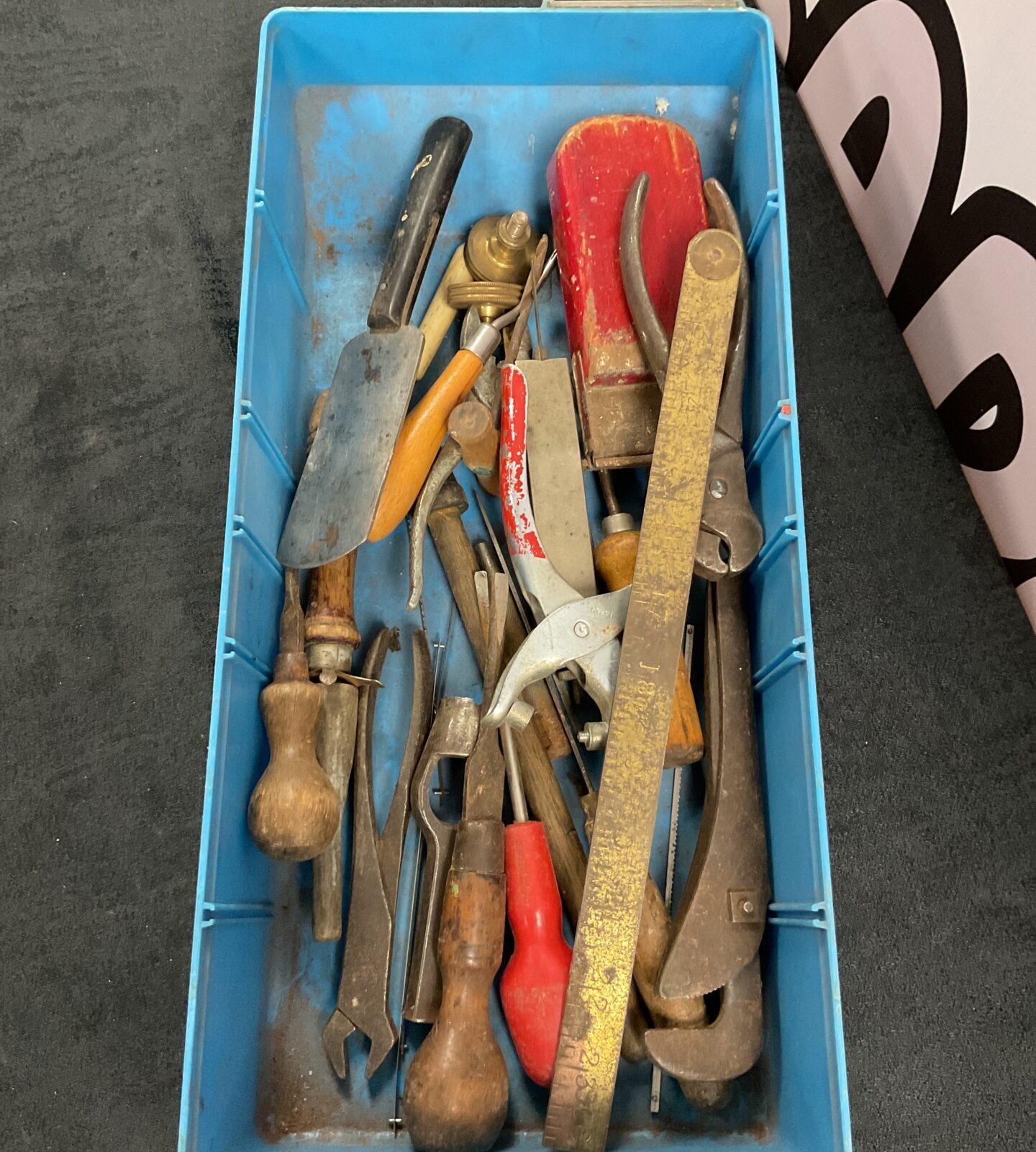 Tray Vintage tools screwdrivers punches ect