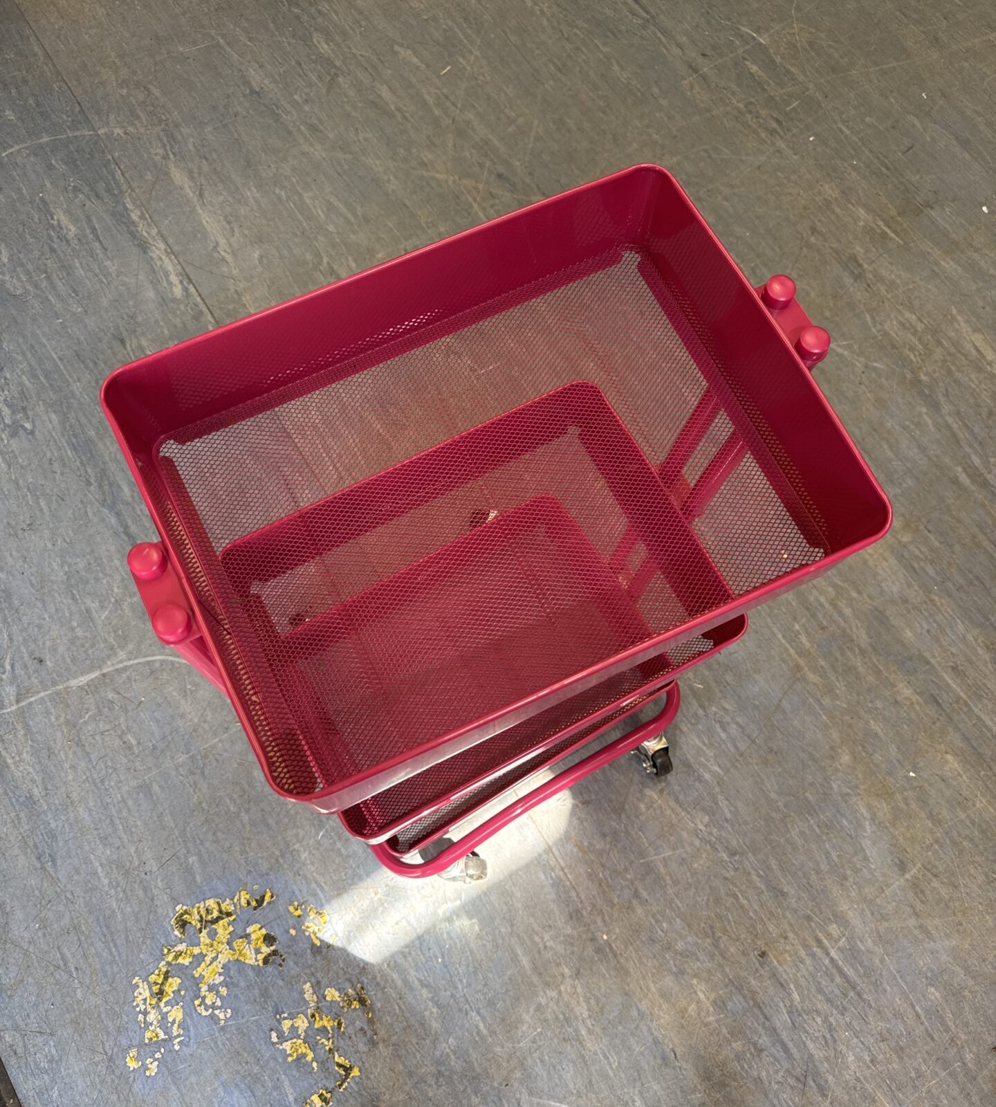 Three tier wheeled metal storage unit - frame slightly twisted, needs straightening - Image 2