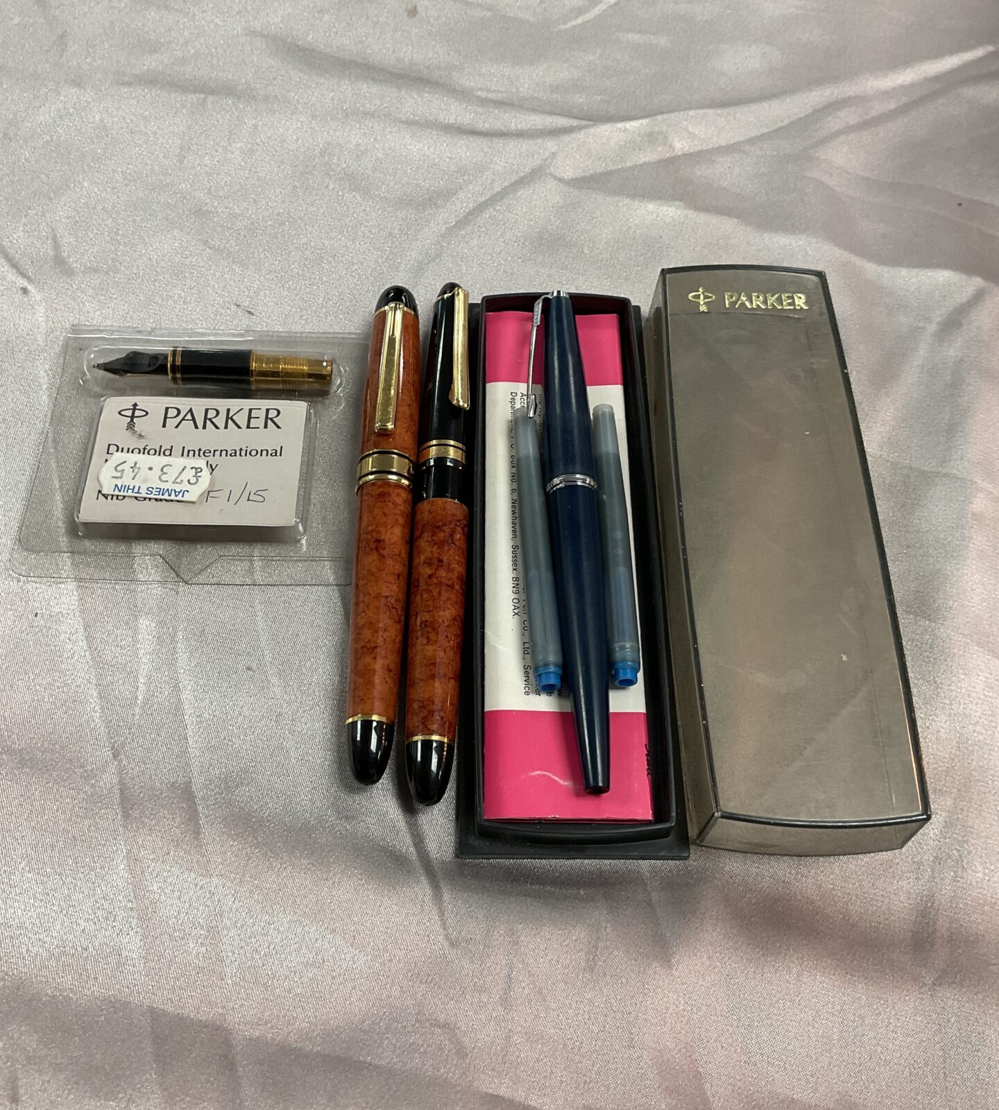Three pens inc Parker and Parker new pen nib