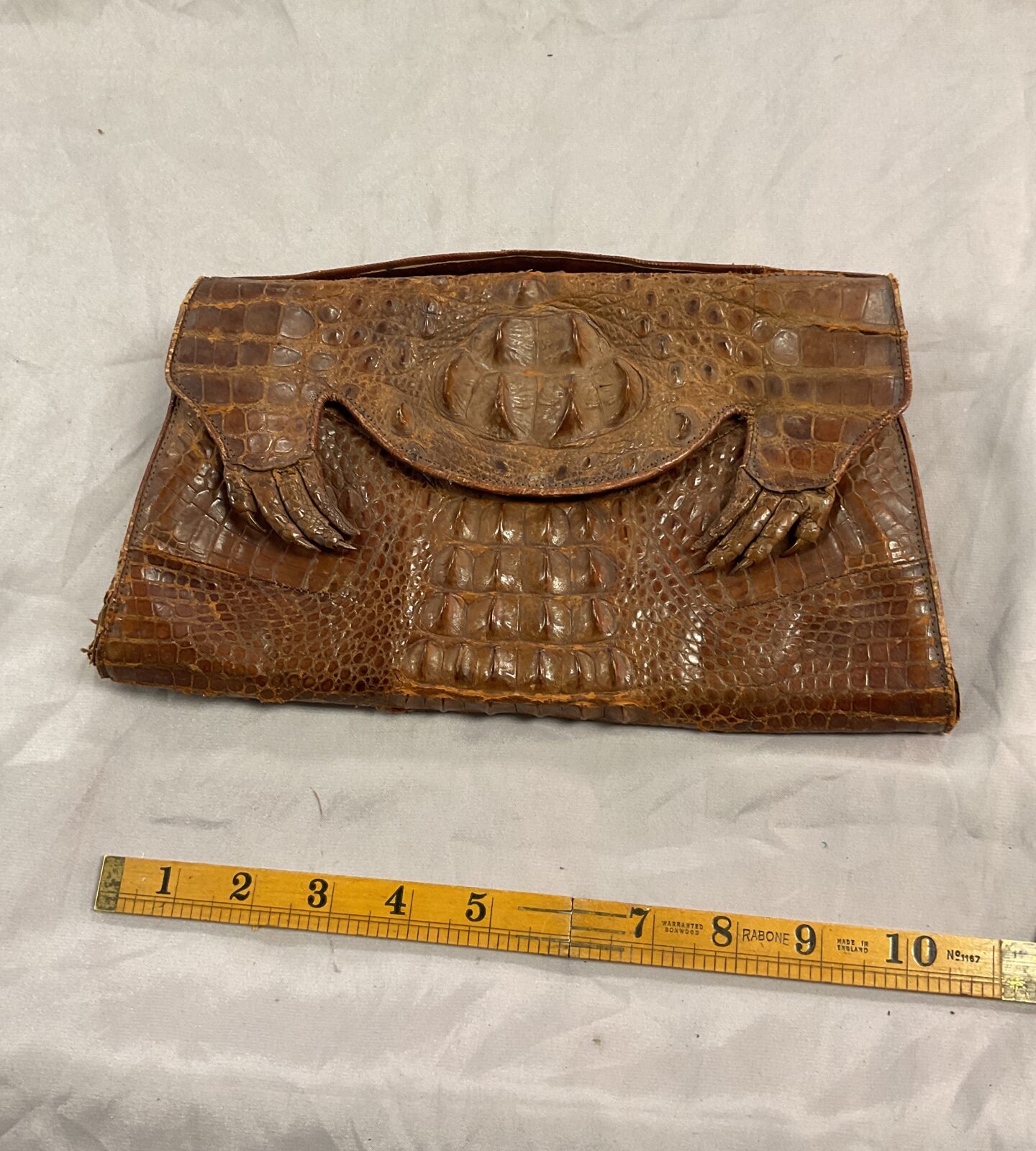 1940s Hornback Alligator Clutch purse bag ba