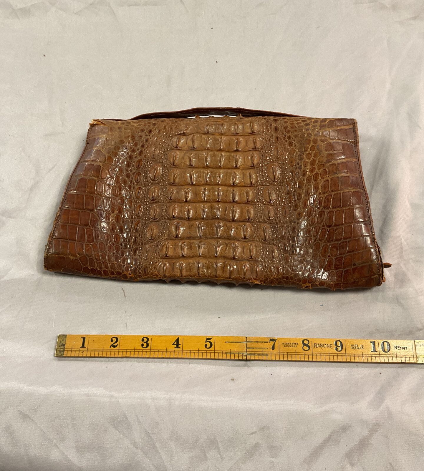 1940s Hornback Alligator Clutch purse bag ba - Image 2