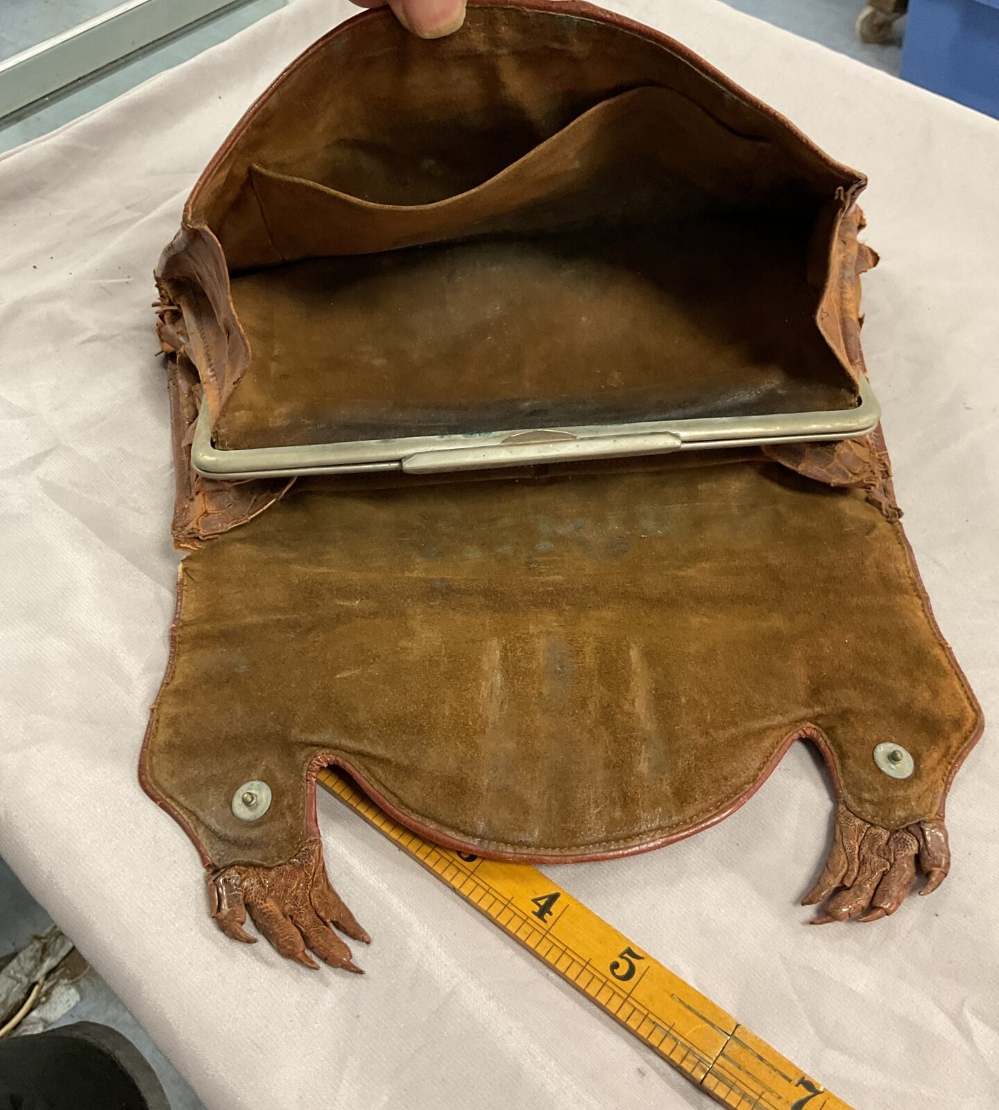 1940s Hornback Alligator Clutch purse bag ba - Image 3