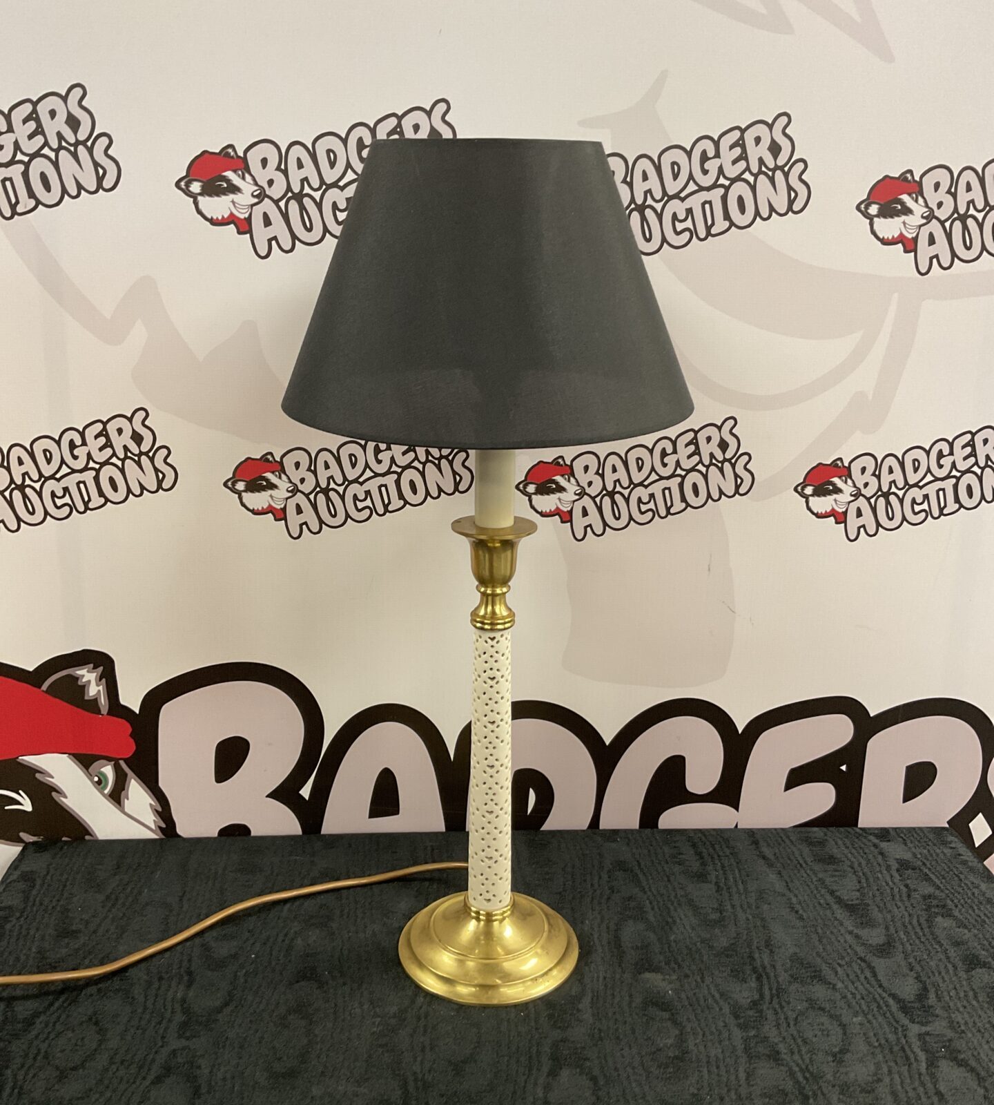Laura ashley brass & resin table lamp with black shade