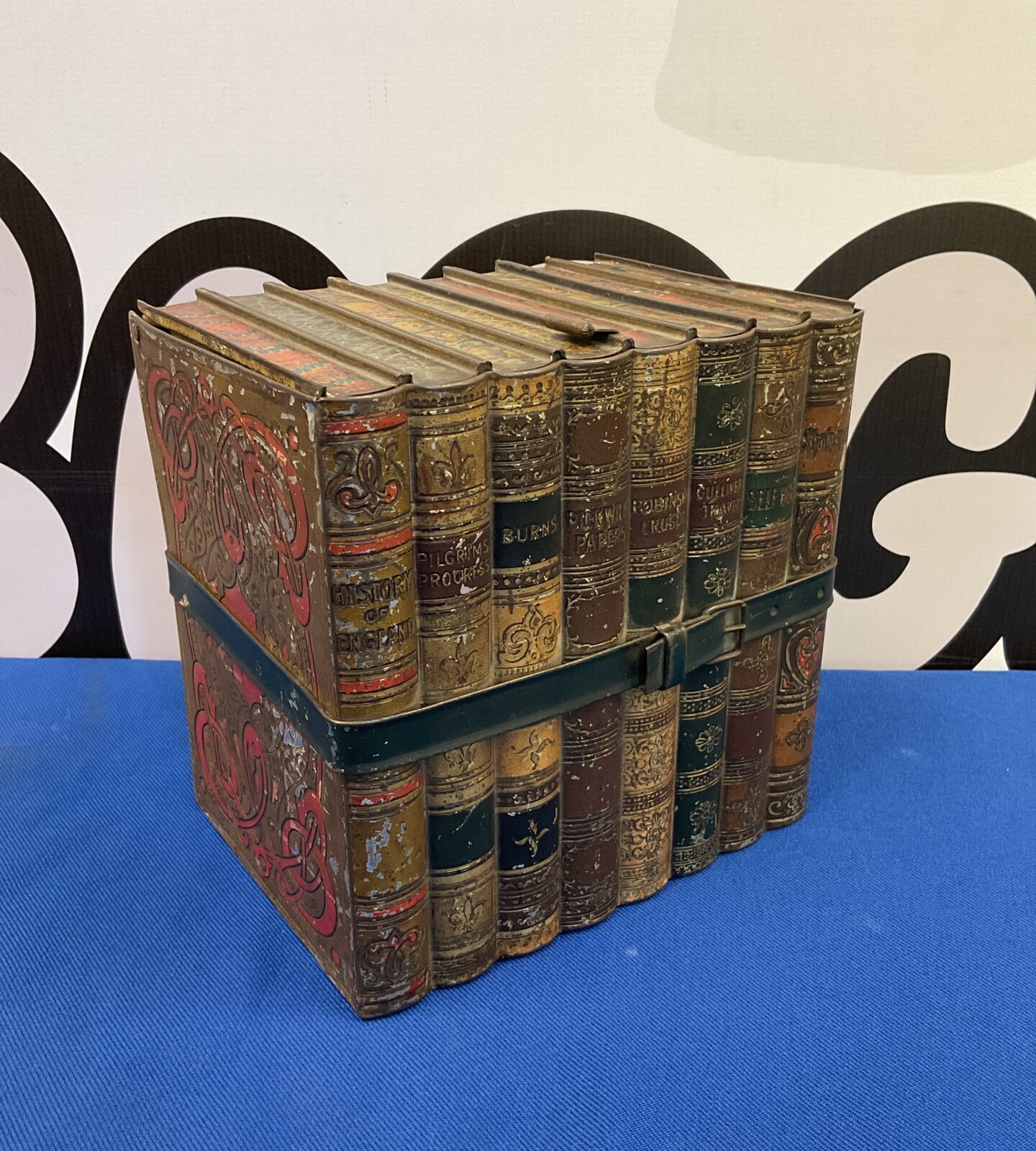 Antique huntley & palmers book biscuit tin