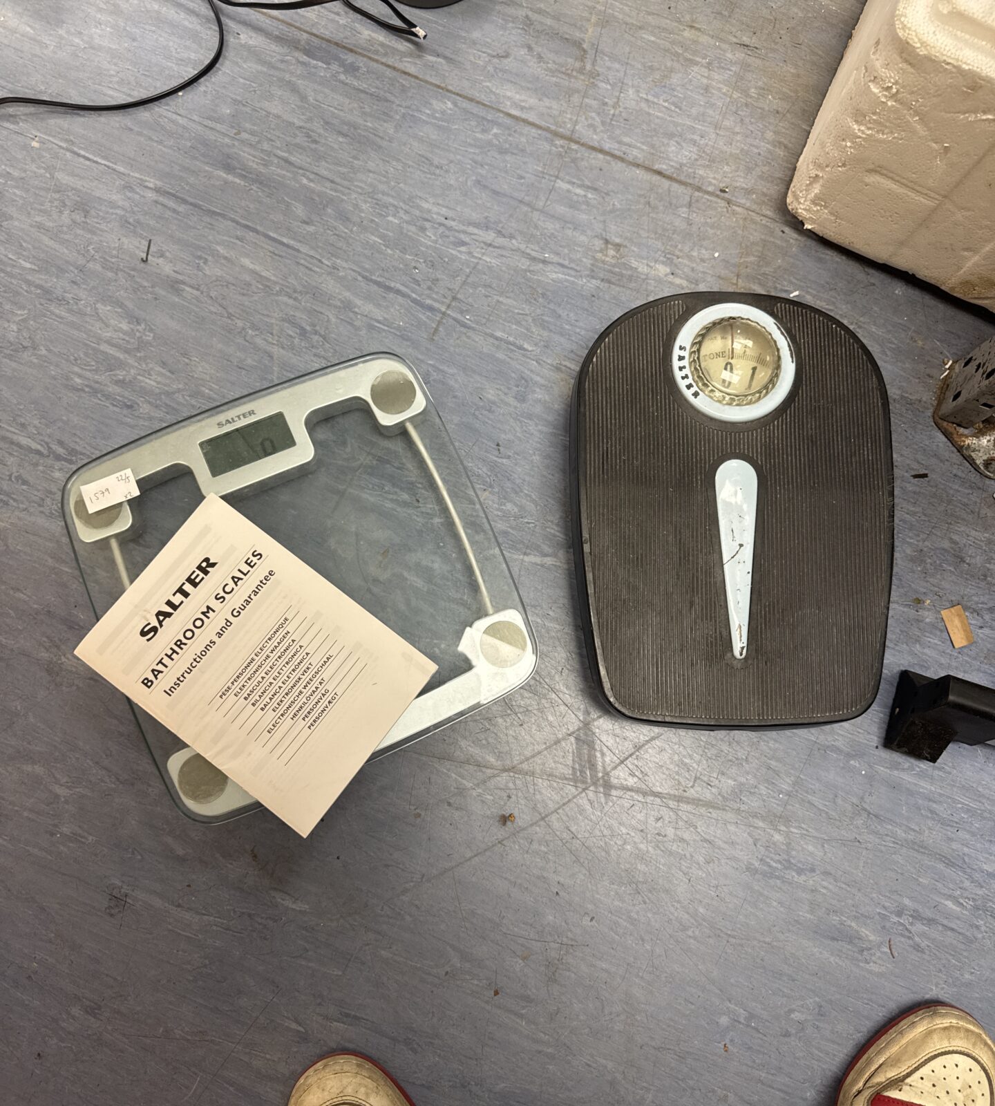 Two sets of salter bathroom scales - working