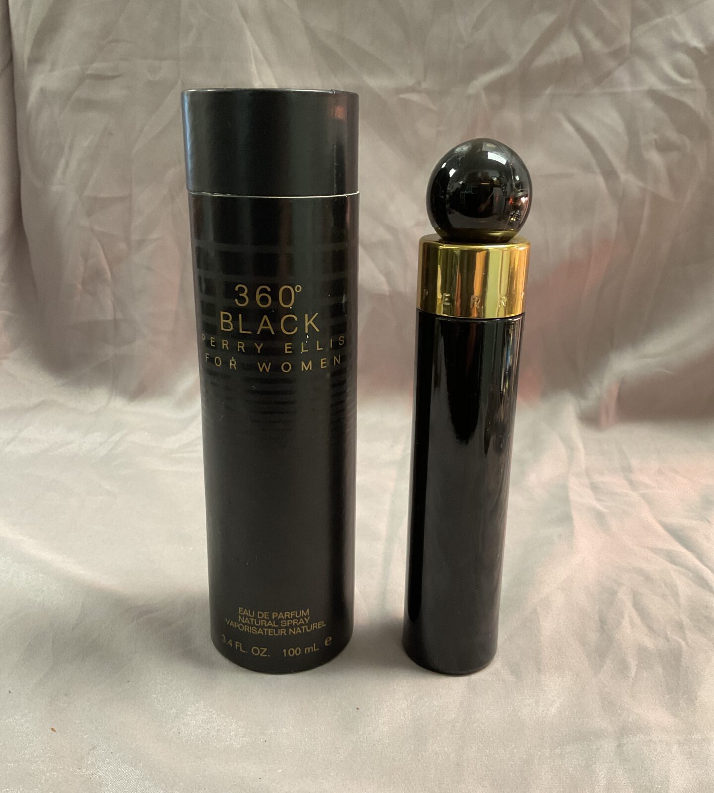 unused display bottle of Perry Ellis 360 Black edt ladies perfume