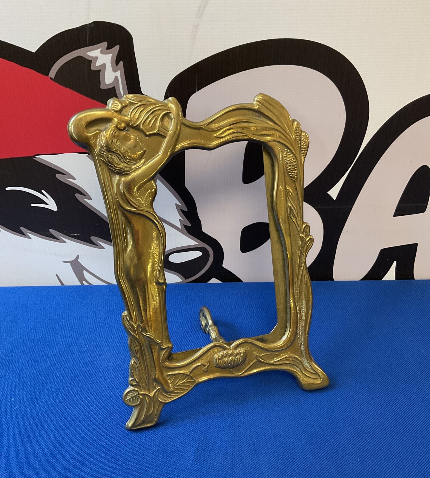 Brass art nouveau picture frame