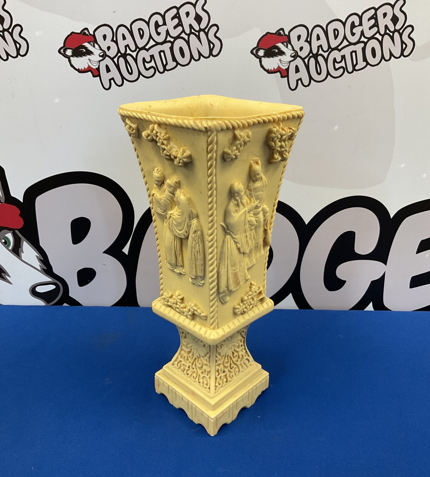 13” Japanese decorative resin vase