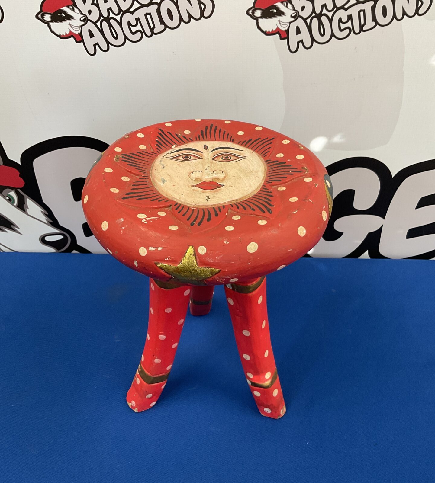 Small painted folk art stool