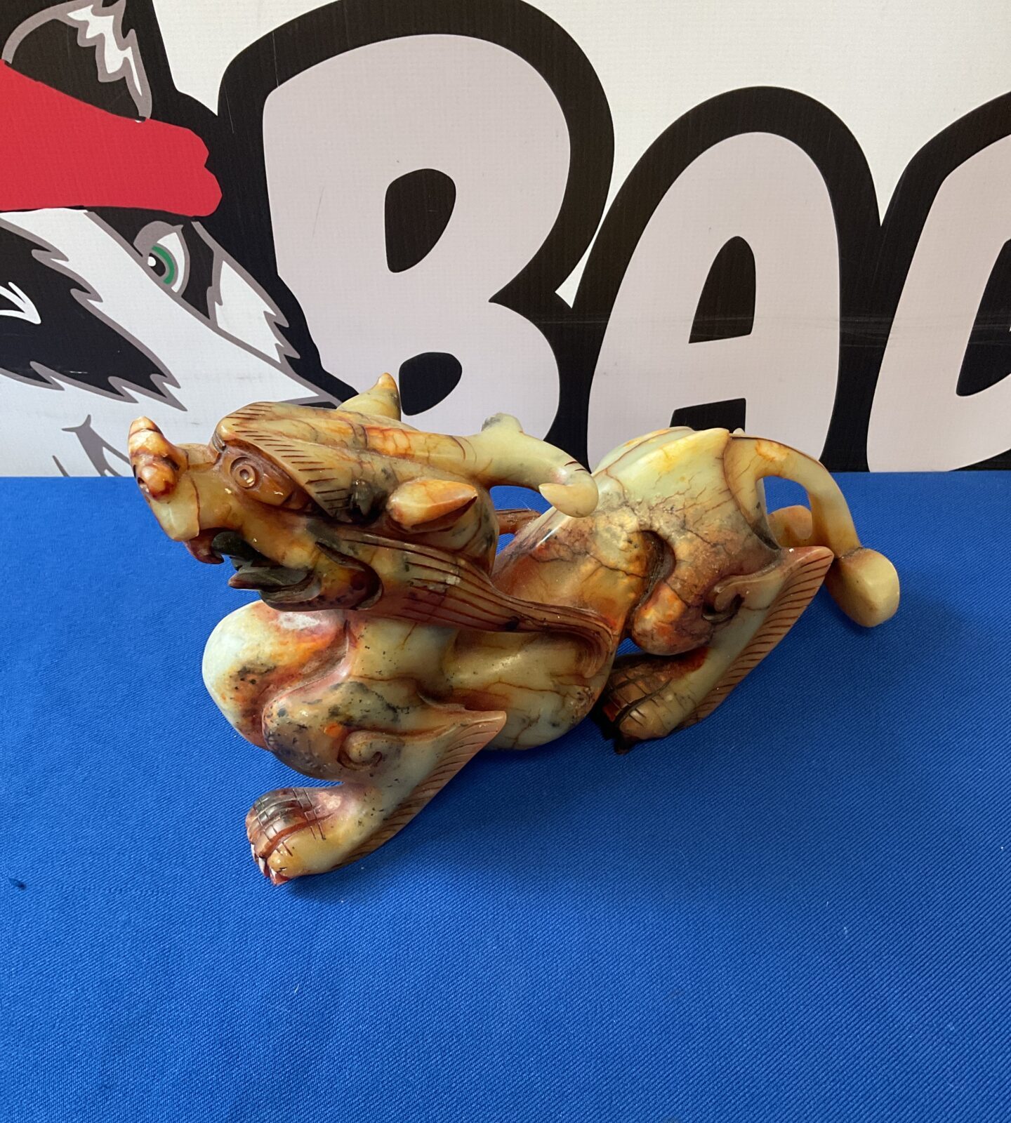 Vintage carved soapstone chinese dragon
