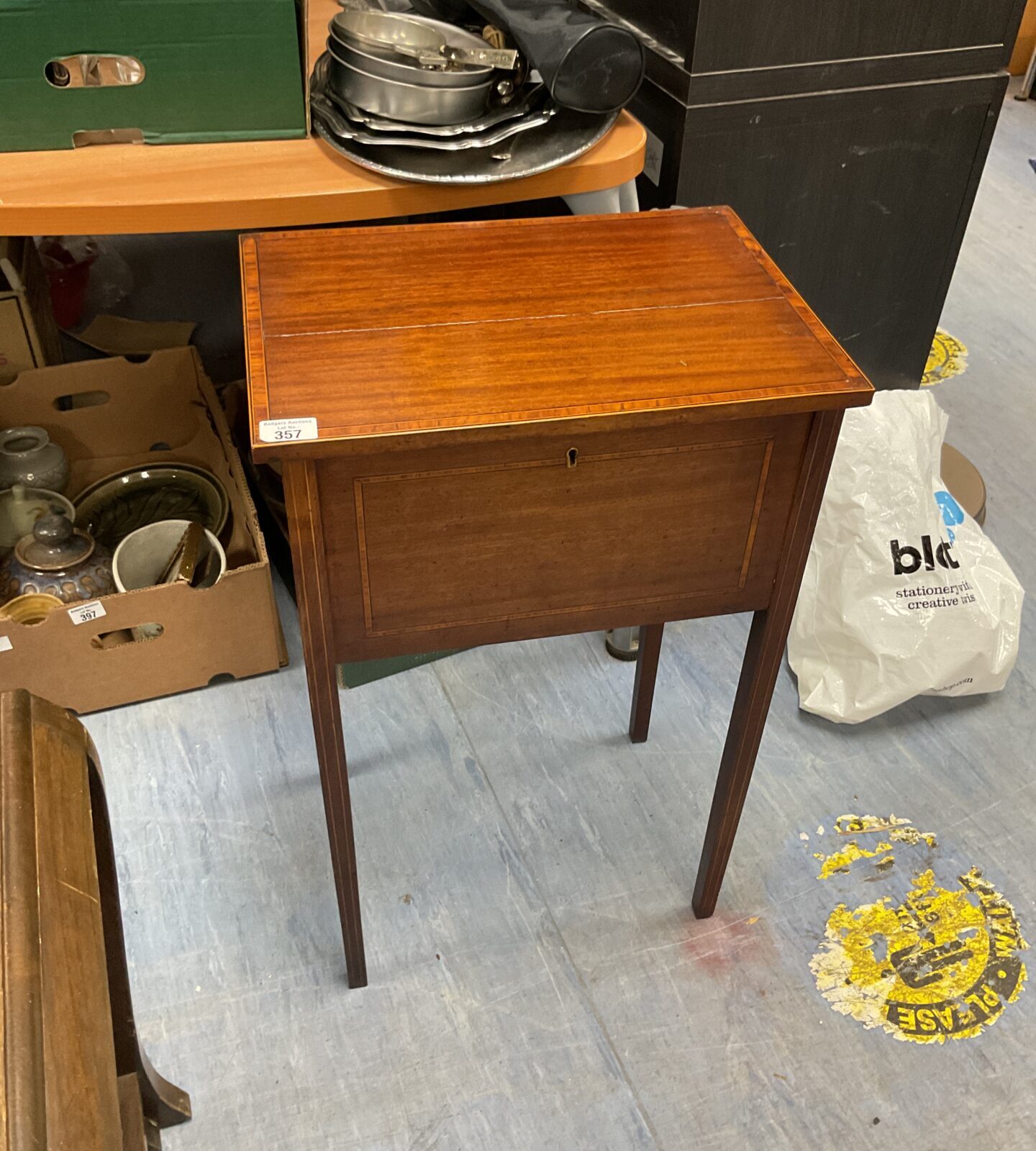 Inlaid Edwardian Mahogany Sewing Box