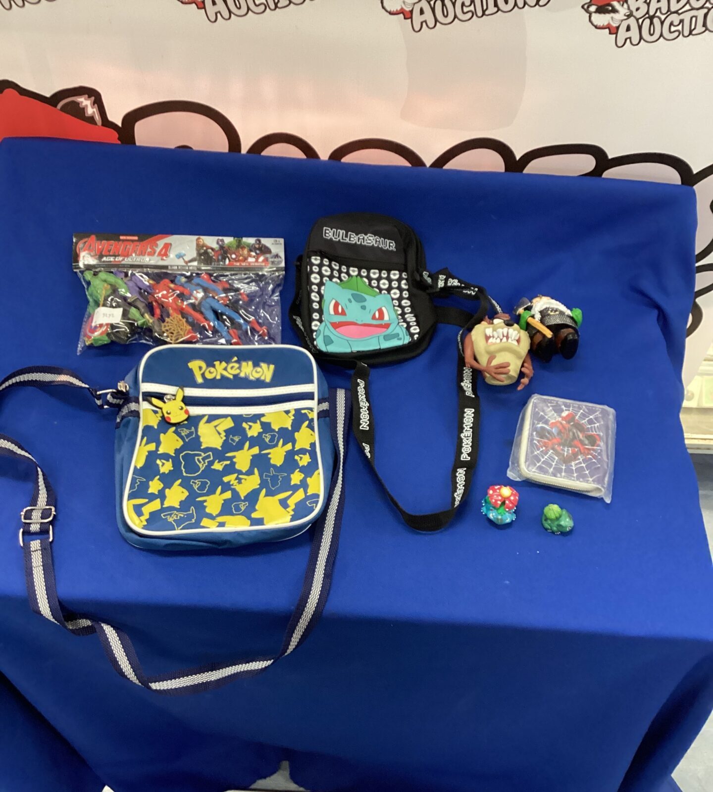 Collection of superhero items plus Tasmania Devil