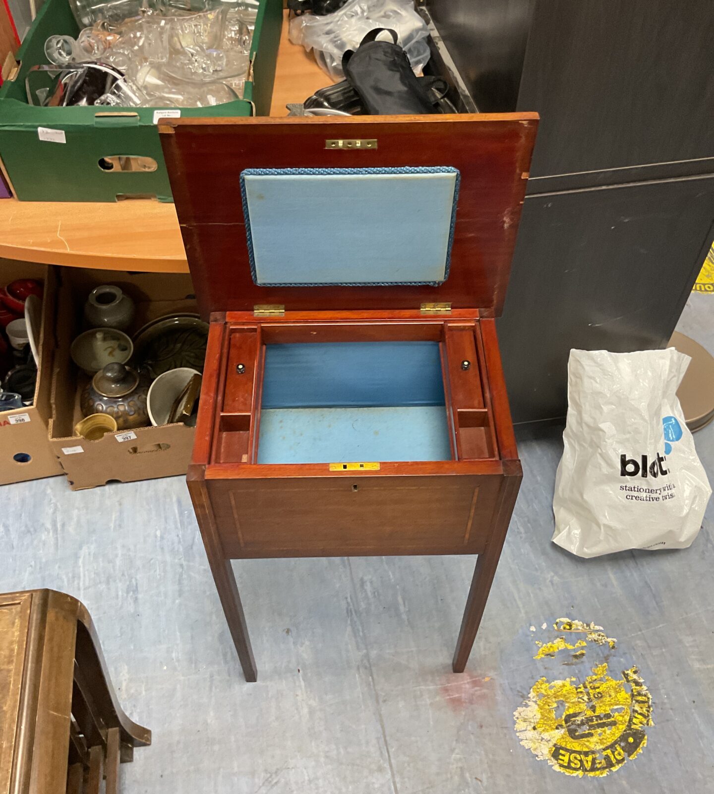 Inlaid Edwardian Mahogany Sewing Box - Image 2