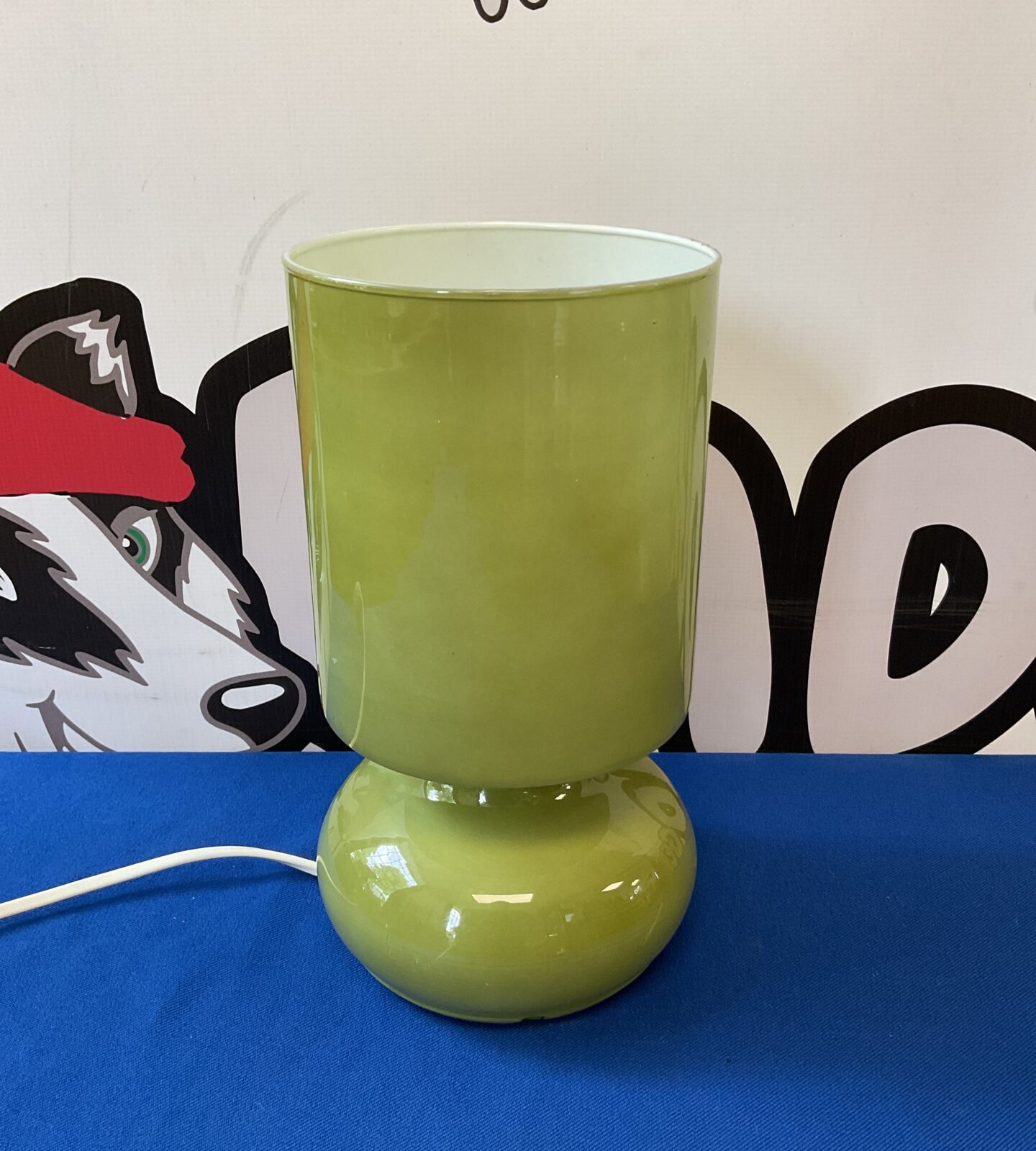 Retro habitat green glass fitz table lamp