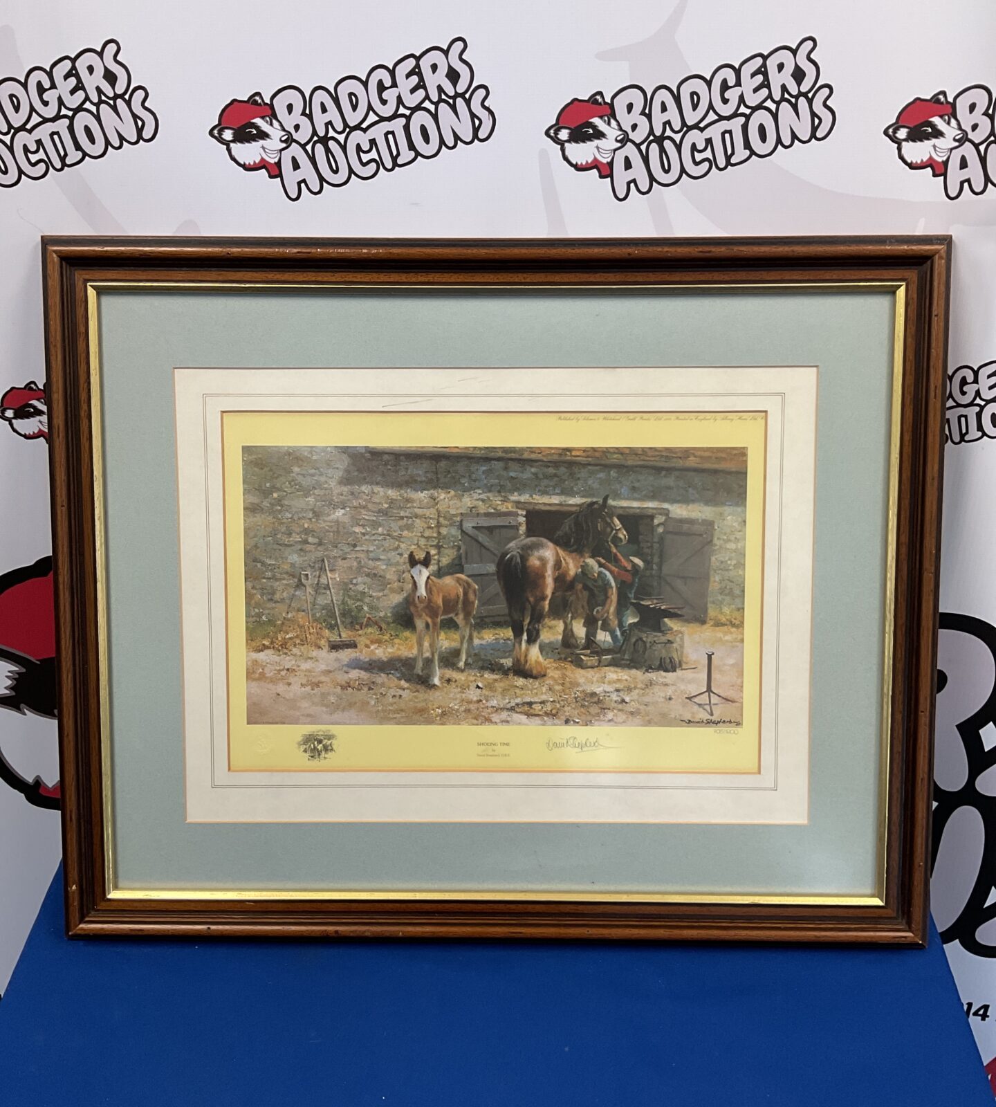 david shepherd signed limited edition print titled shoeing time