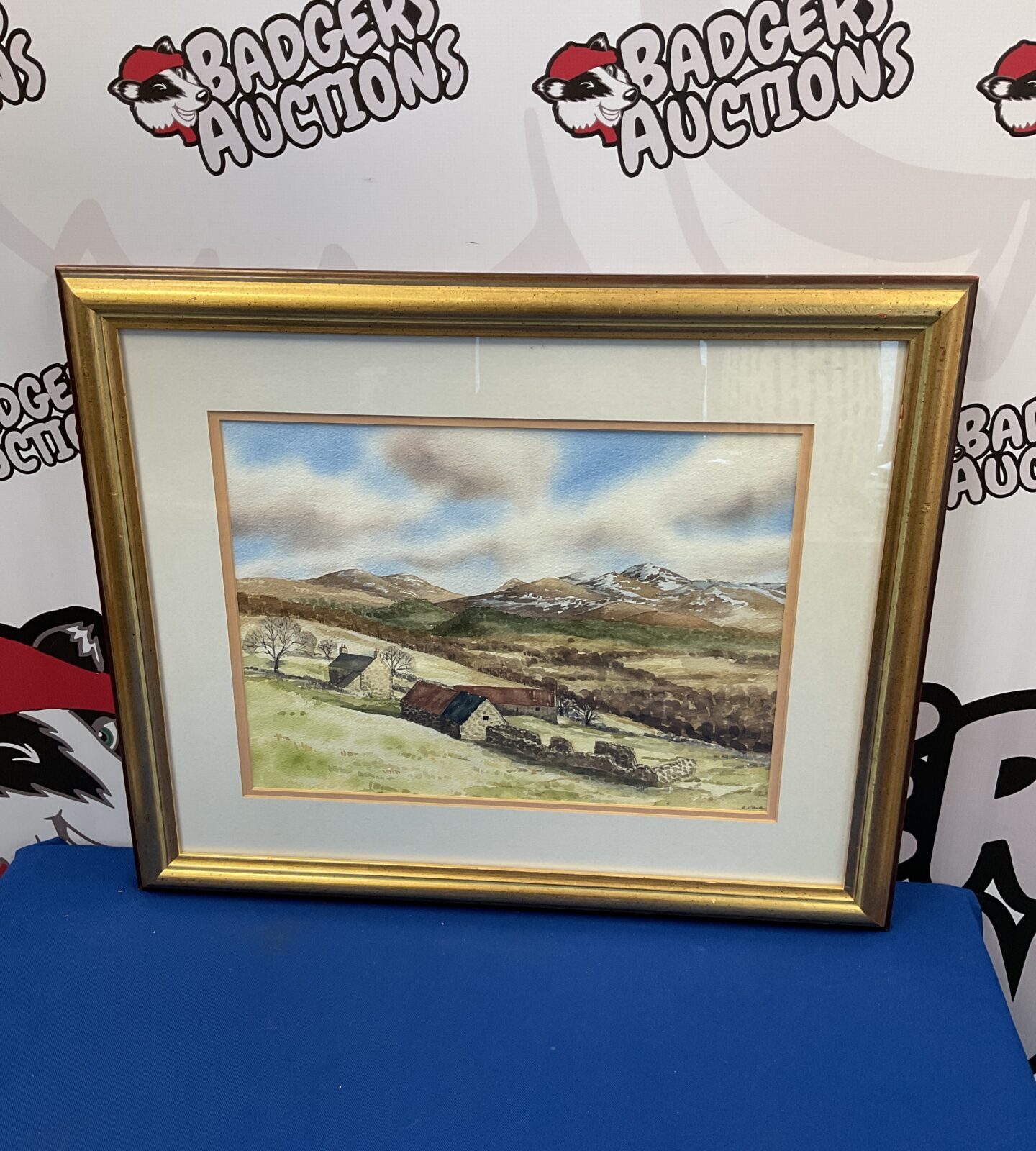 b black signed watercolour of lochnagow