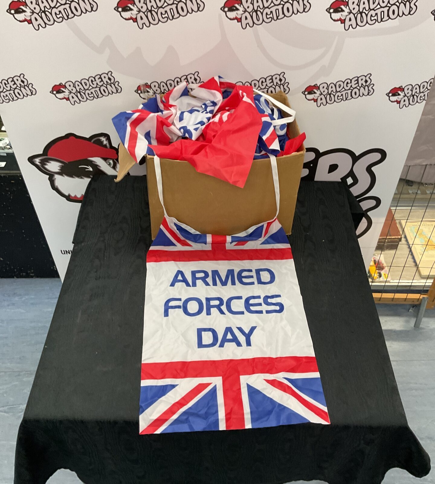 Box of armed forces day bunting