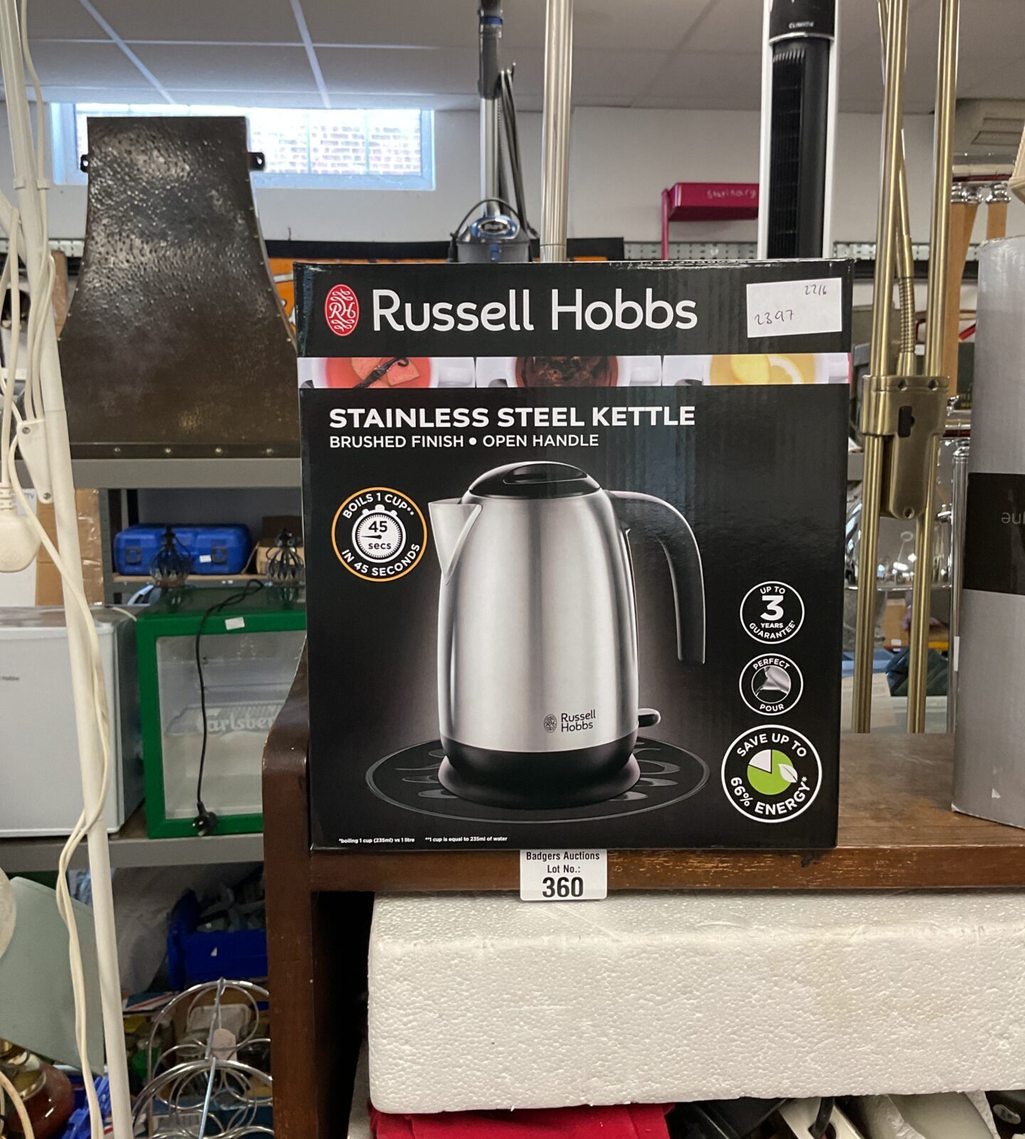 New in box russell hobbs stainless steel kettle