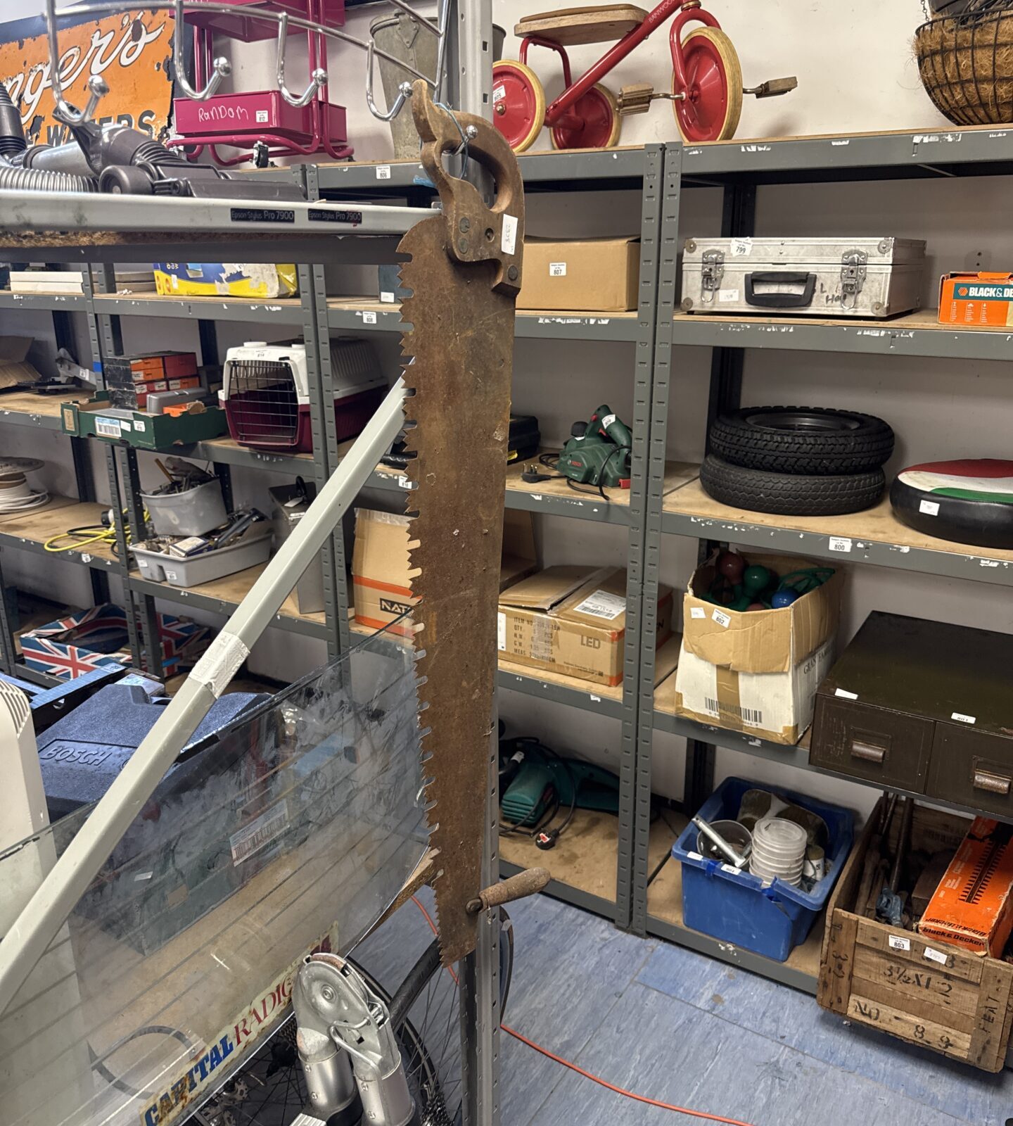 Large vintage timber saw
