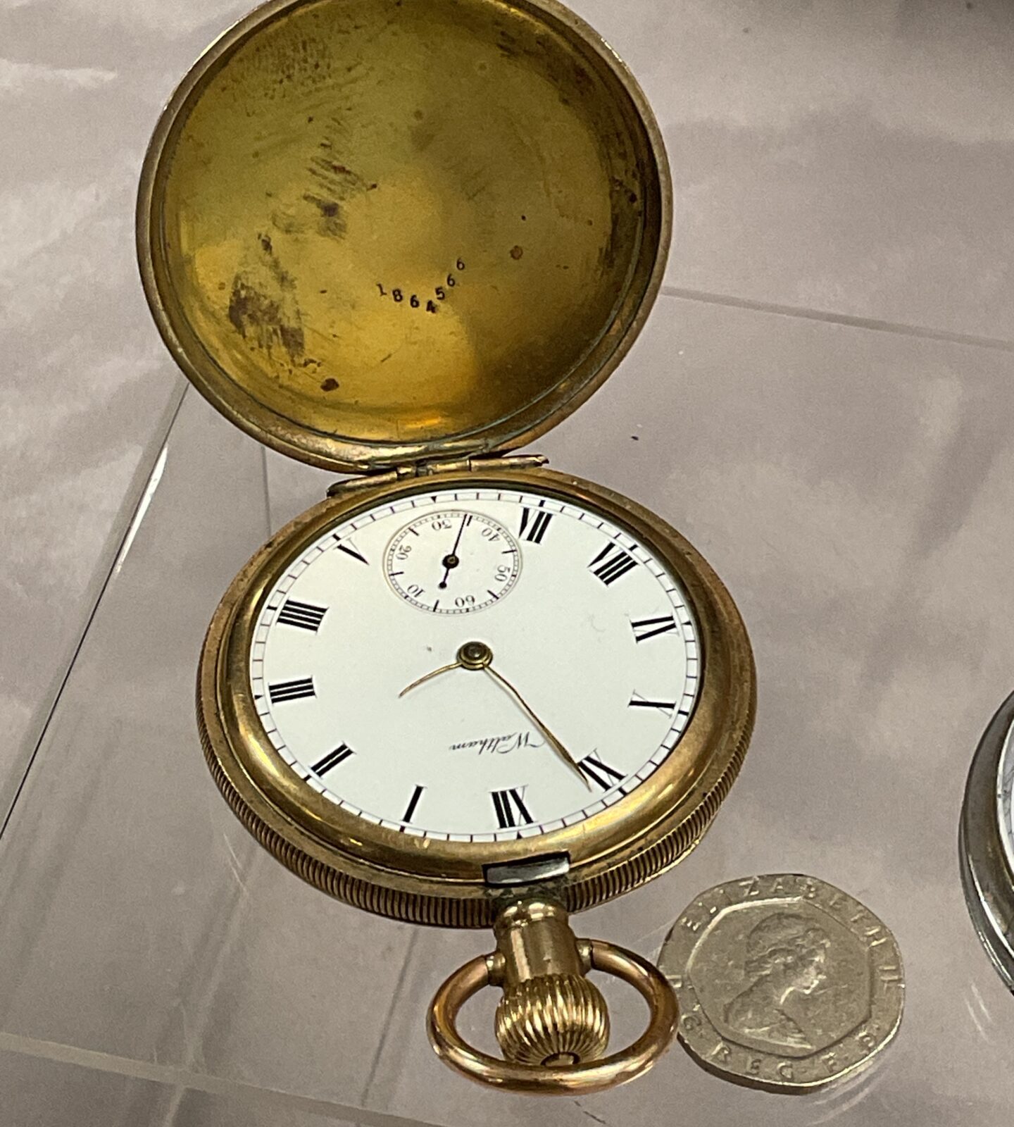 Waltham traveller full hunter pocket watch no glass and GSTP pocket watch - Image 2