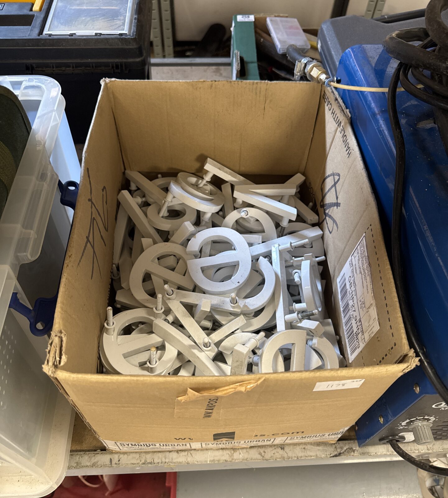 Box of white display board lettering & numbers