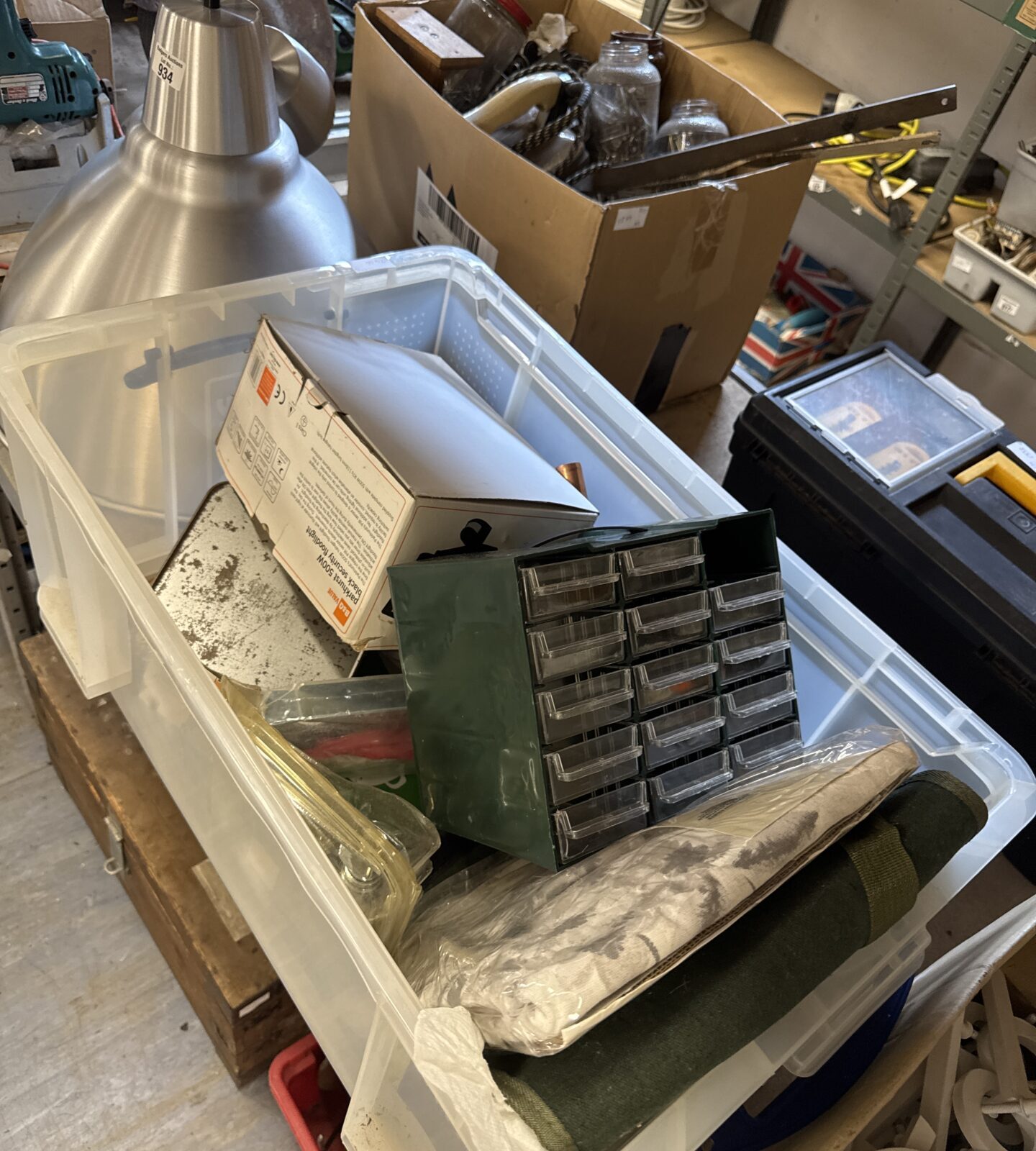 Large box of shed clearance items