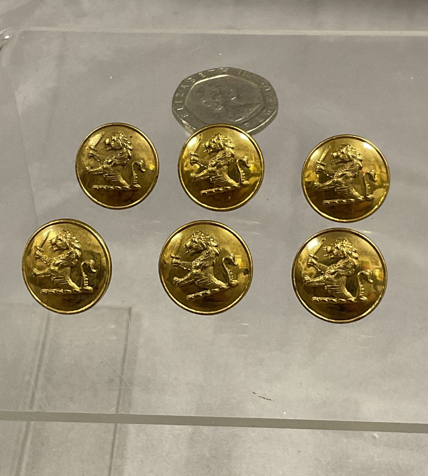 Six Gilt Livery-mans waistcoat buttons
