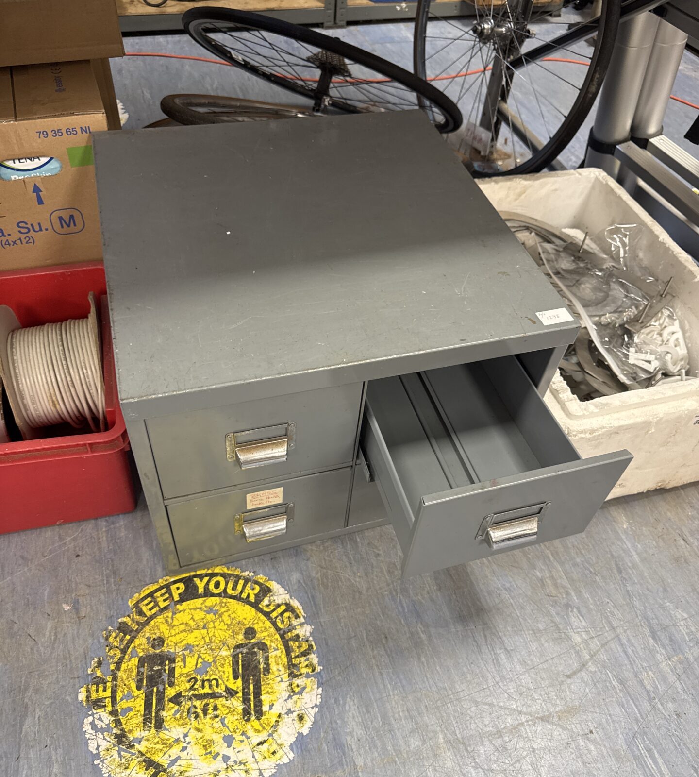 Vintage metal four drawer cabinet