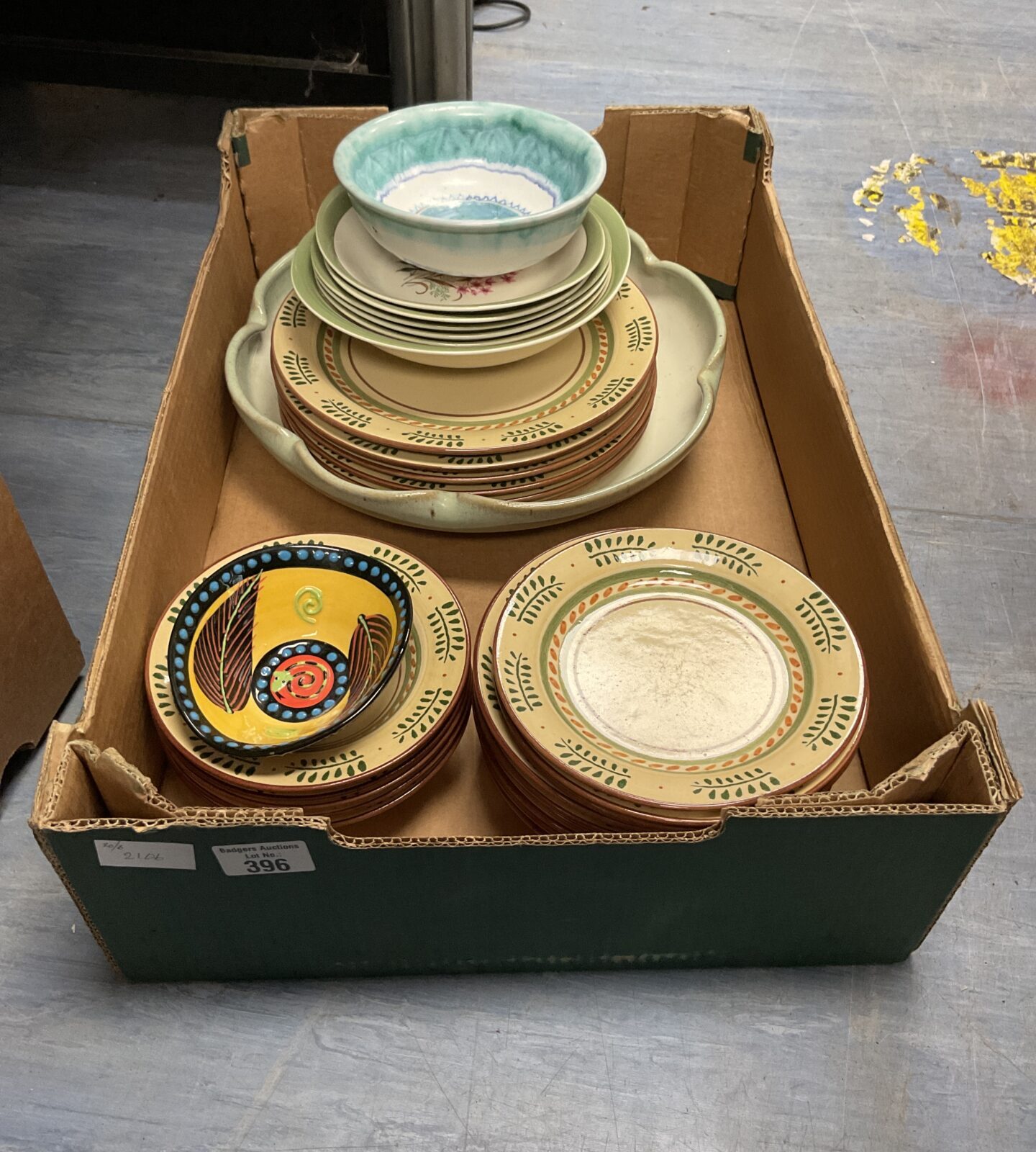 Tray of mixed china and plates inc bristol and the potter shop 2003