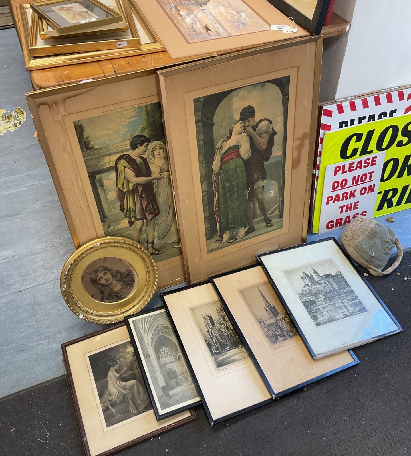 Collection of vintage & antique prints & etchings