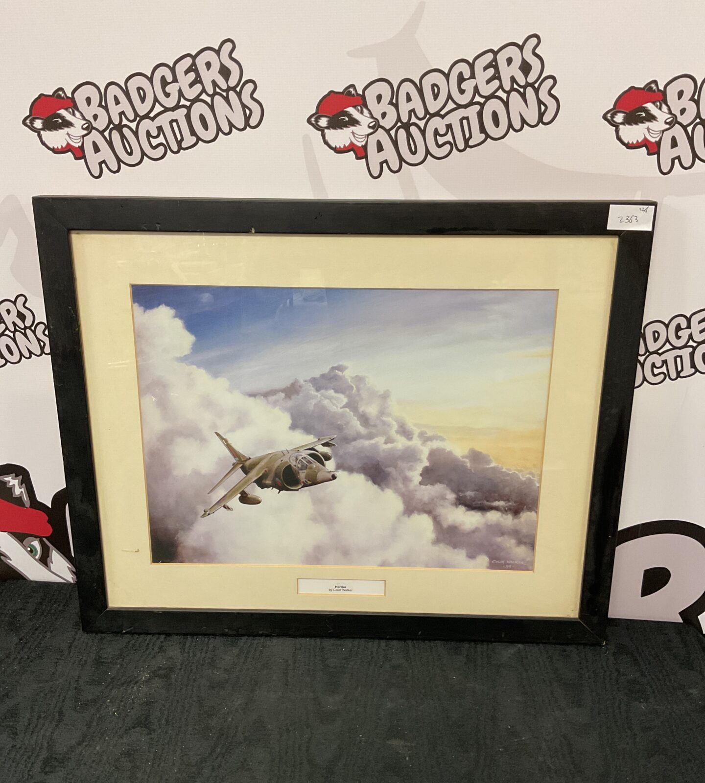 Colin walker framed print of a harrier jump jet