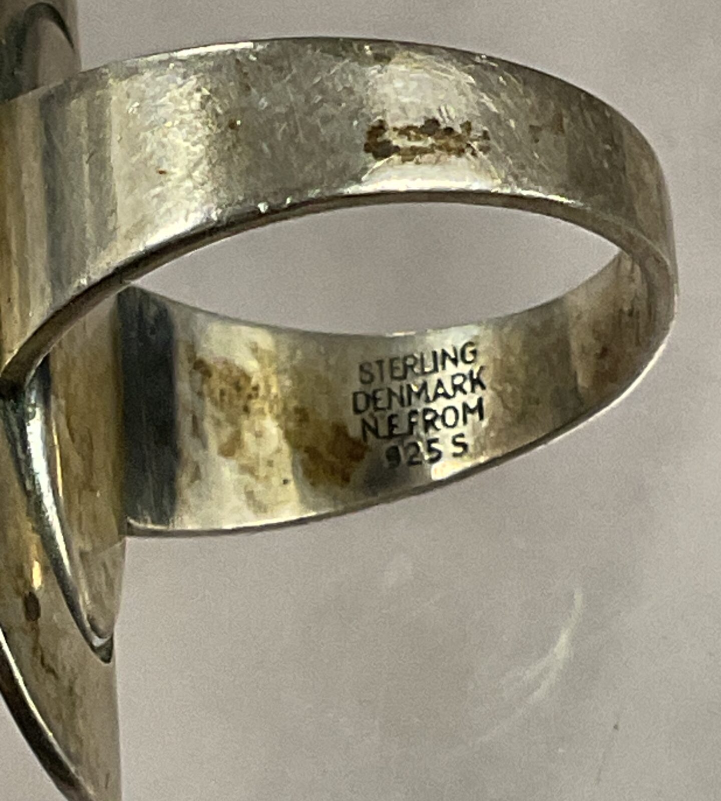 Sterling Denmark Nefrom 925 silver Amber ring - Image 2