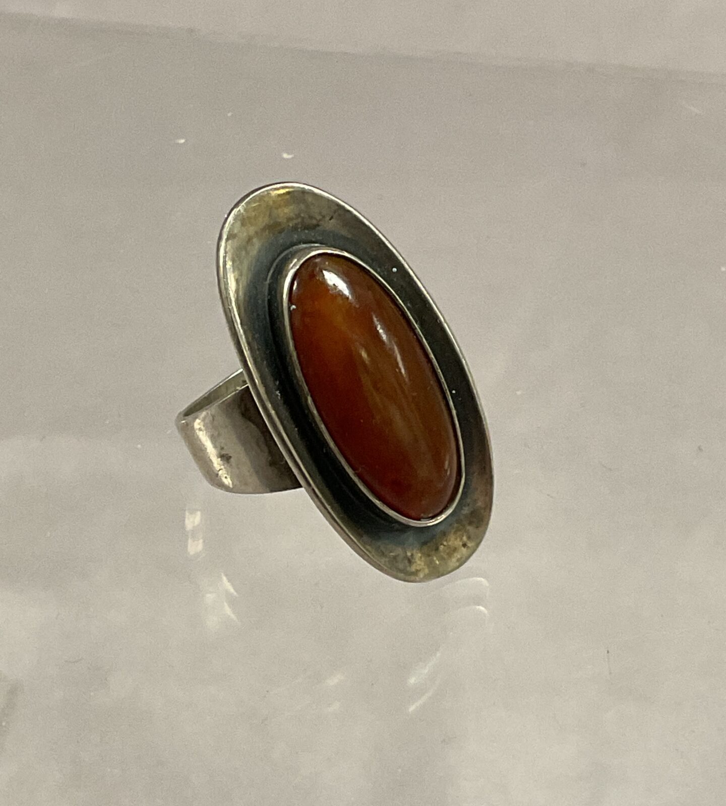 Sterling Denmark Nefrom 925 silver Amber ring