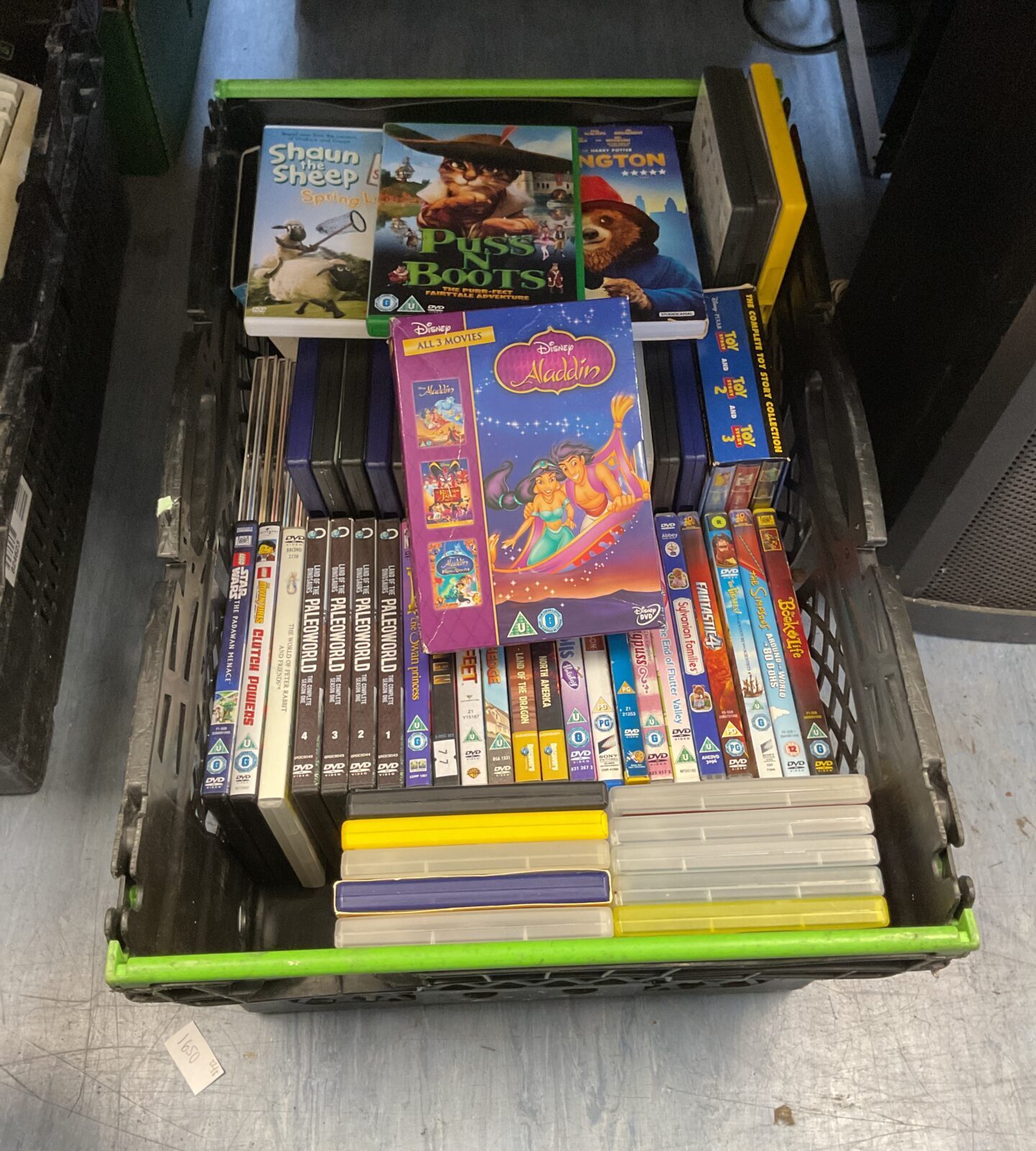Crate of mixed dvds