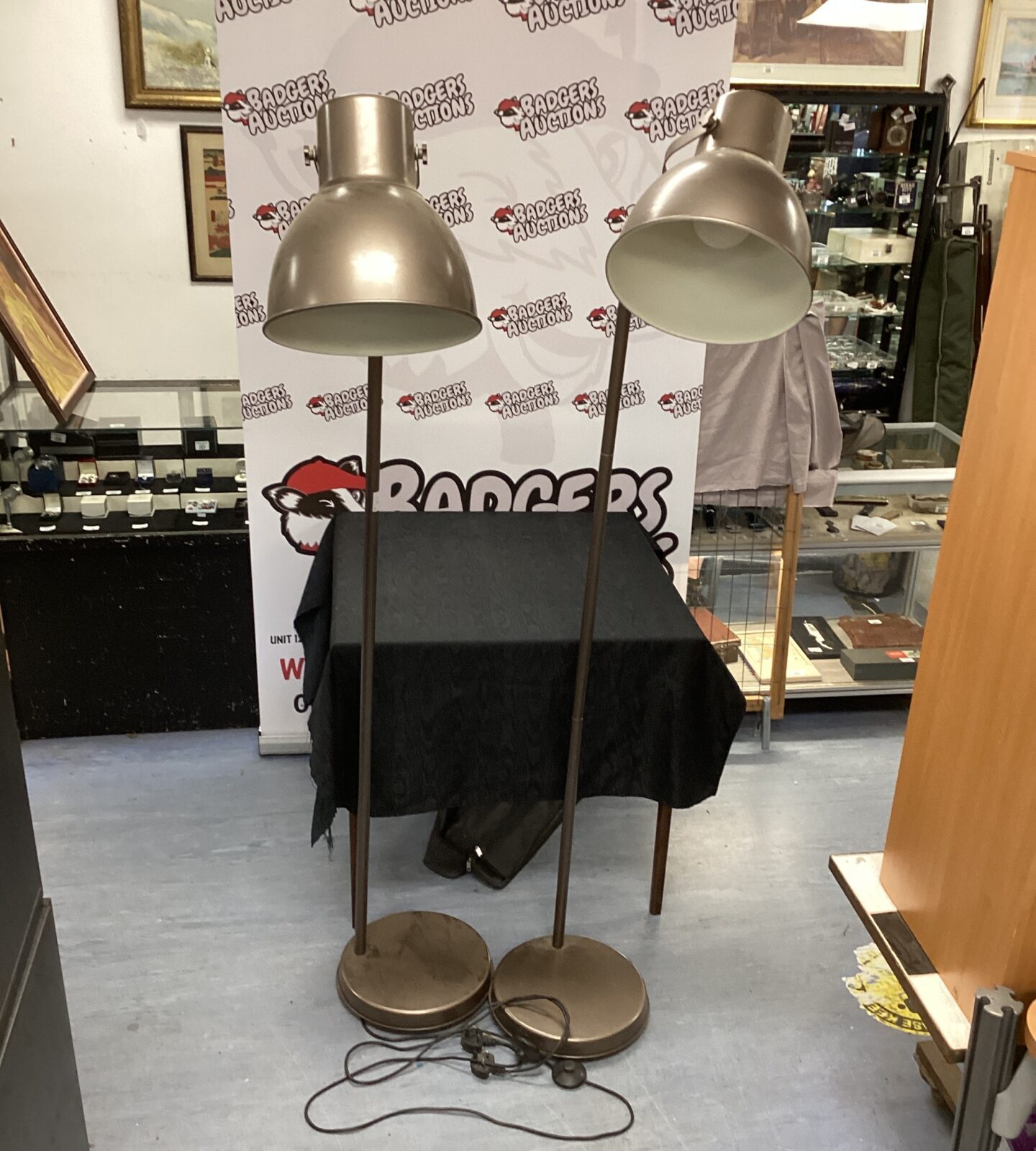 Two large standard lamps