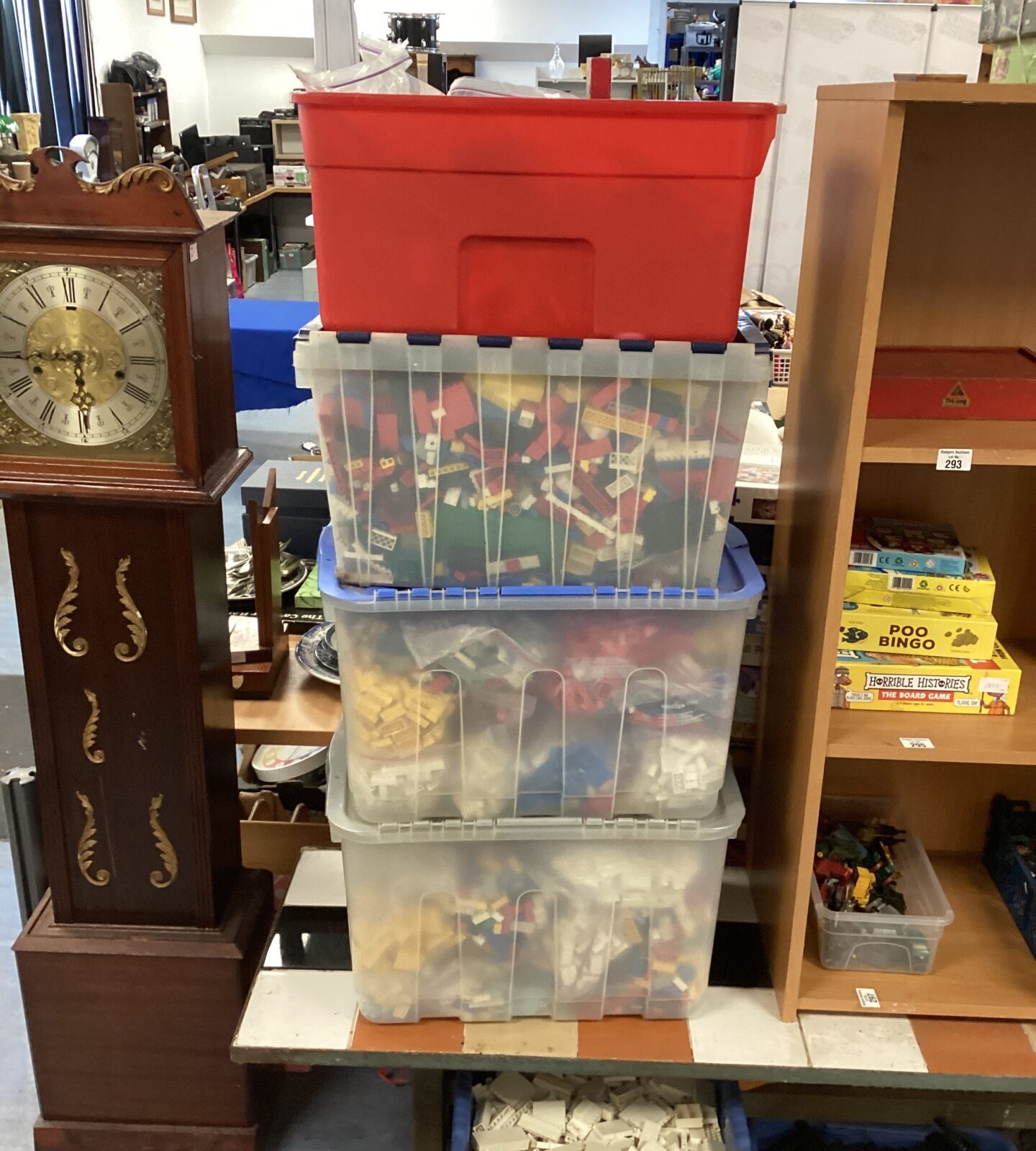 Four large boxes of vintage lego