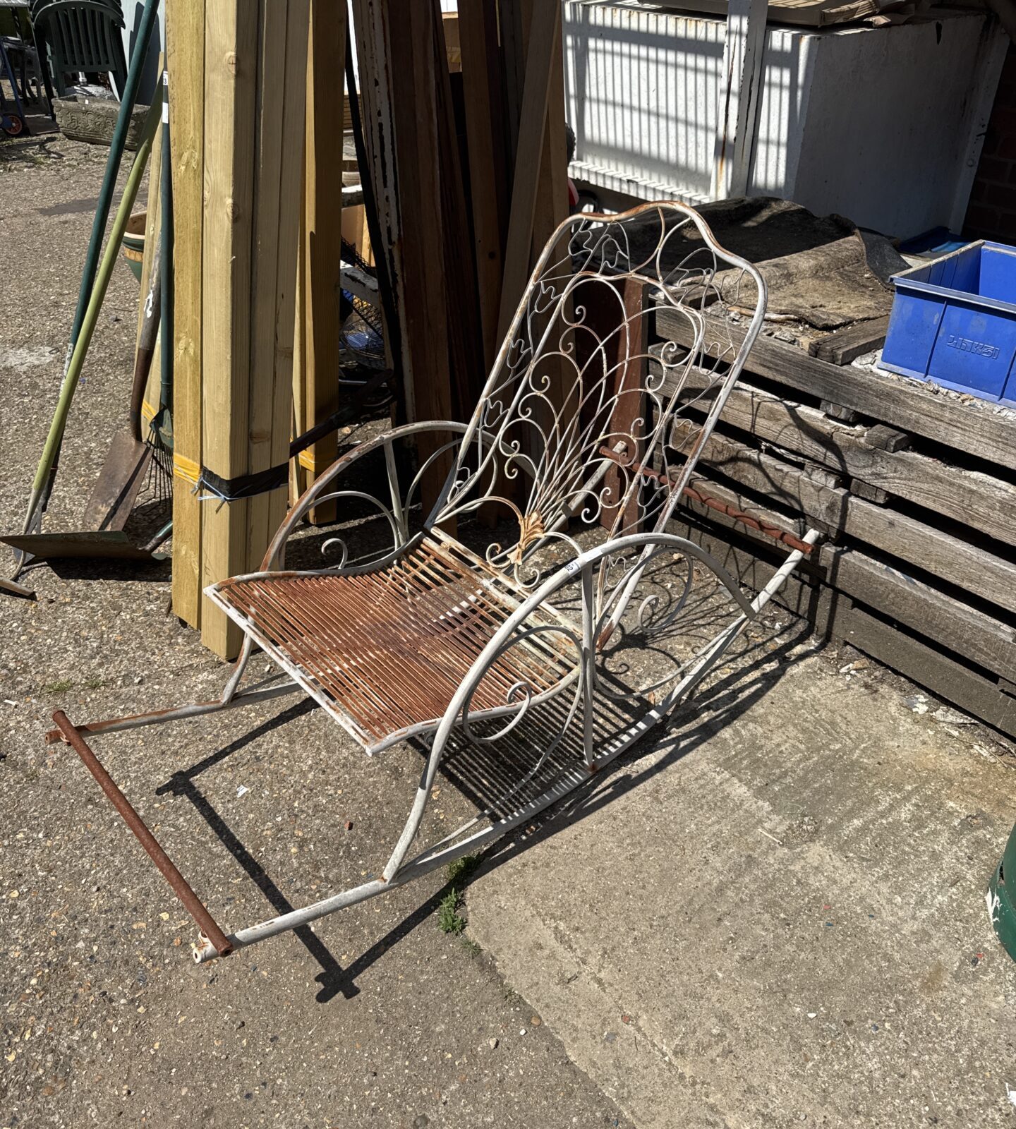 Vintage metal garden rocking chair