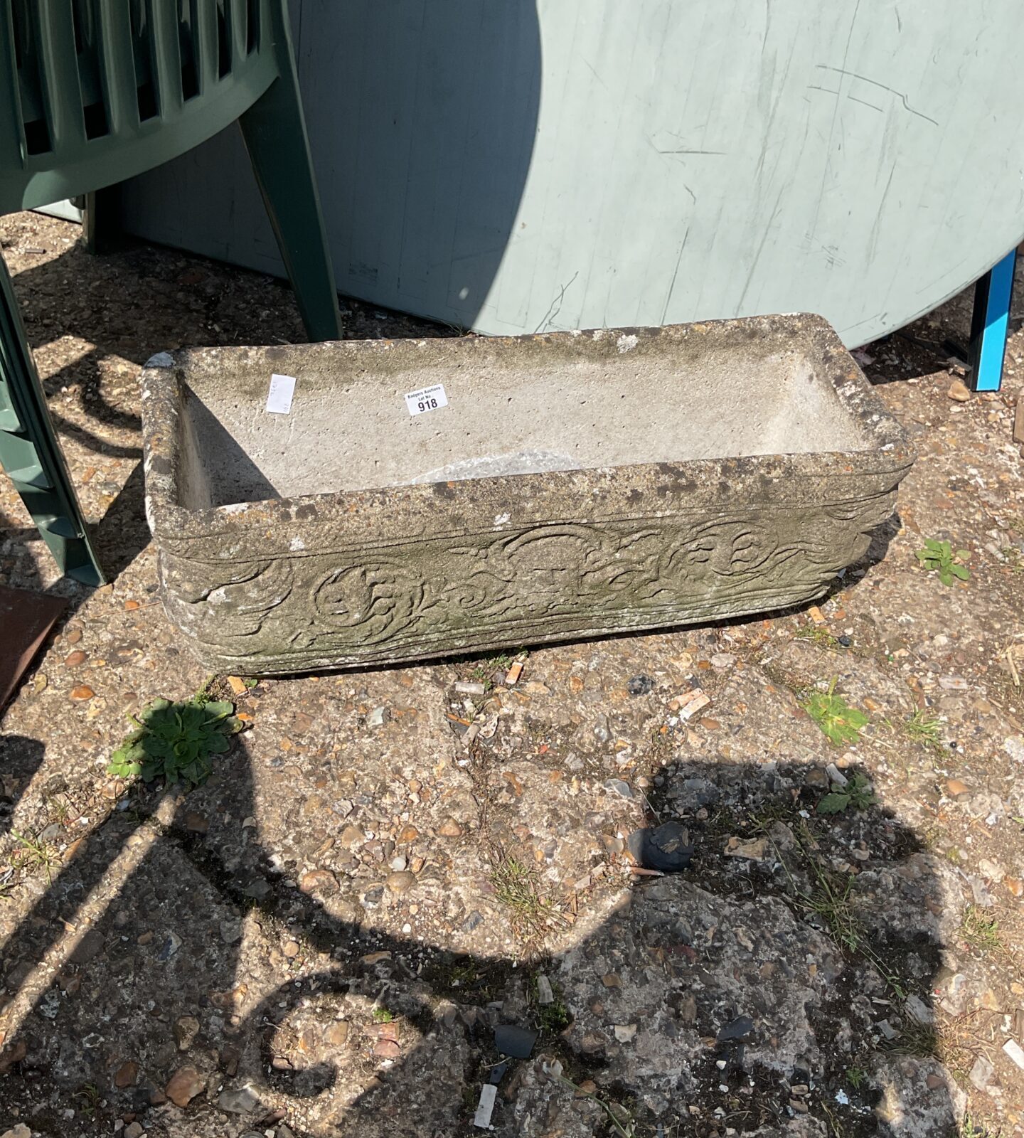 Rectangular garden stone planter