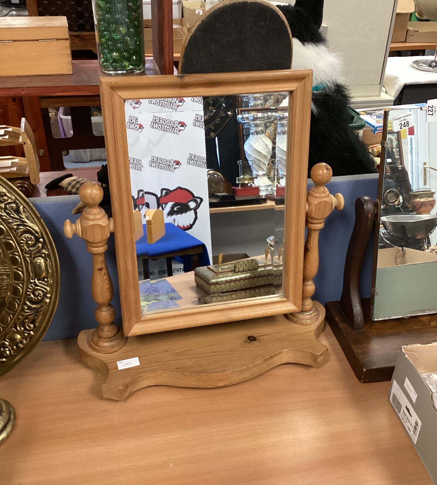 Pine dressing table mirror