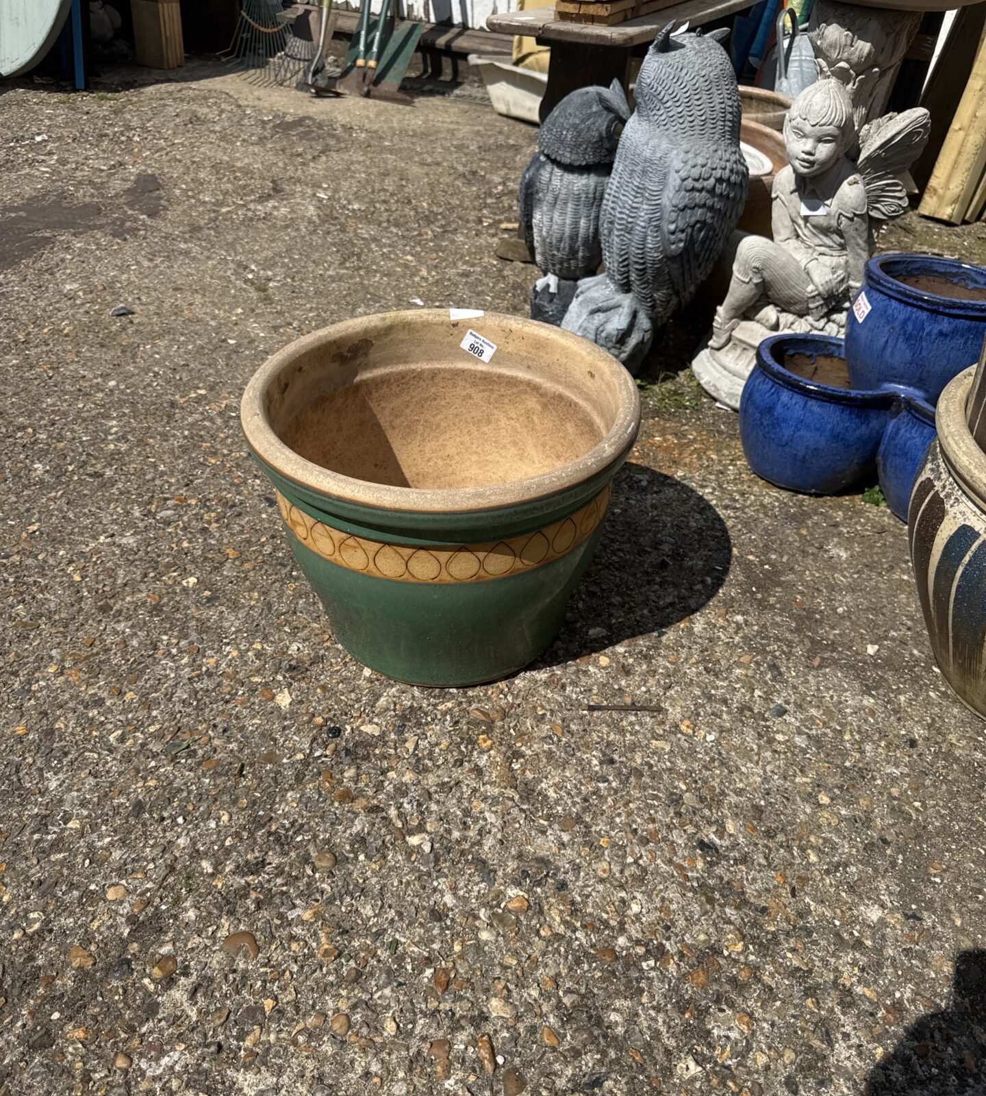 Large salt glazed garden pot 15.5” diameter